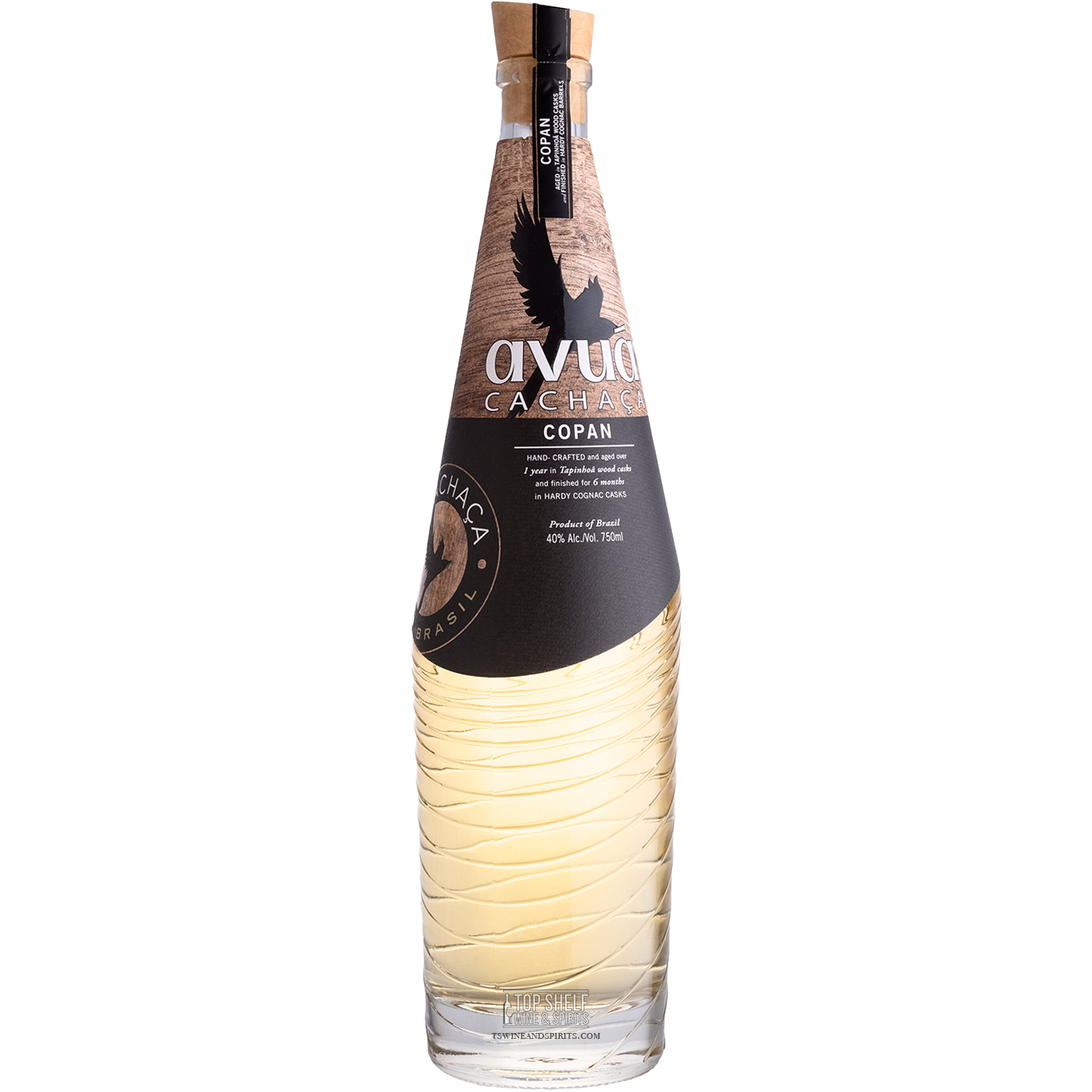 Avuá Copan Limited Edition Aged Cachaça bottle showcasing artisanal craft and unique wood finishing.