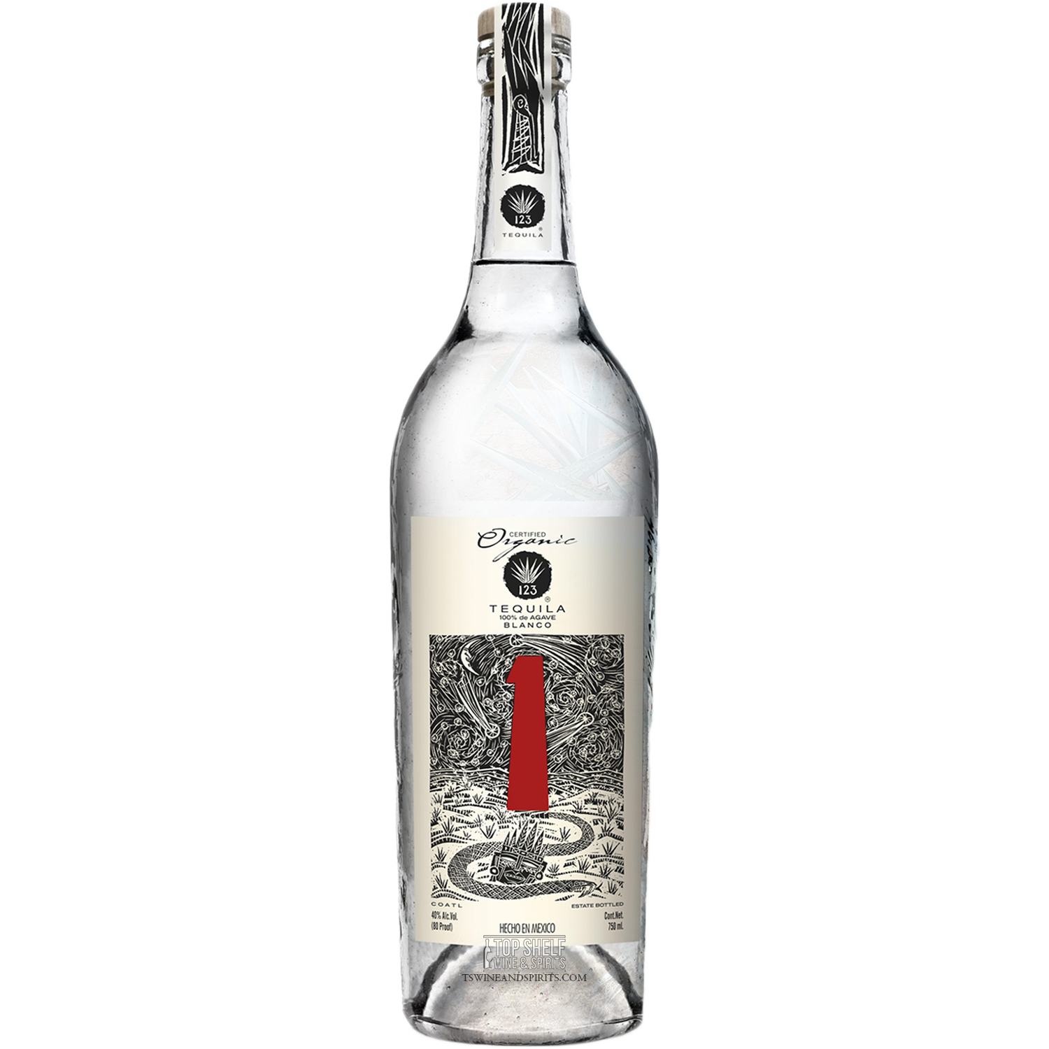 123 Organic Blanco (Uno) Tequila