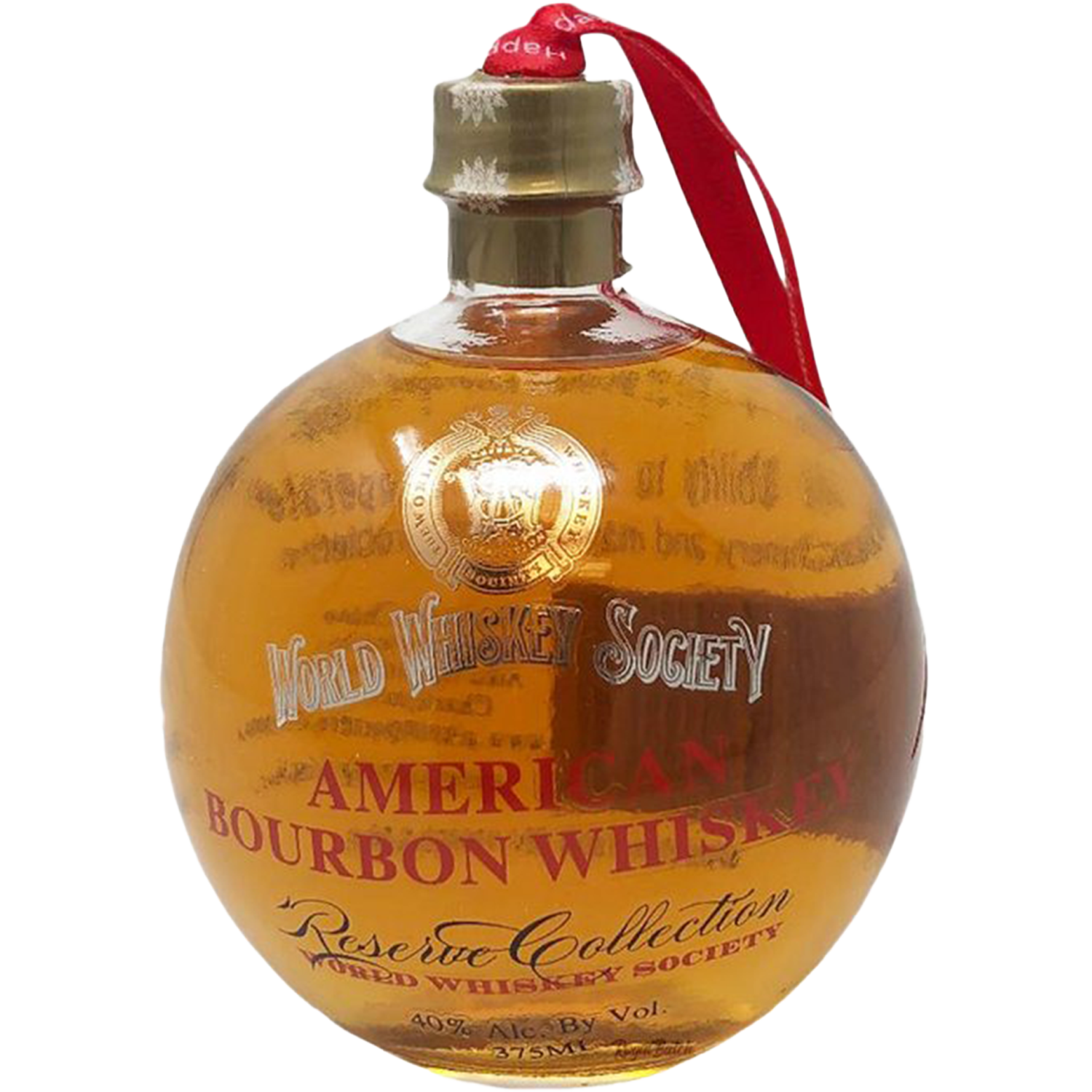 World Whiskey Society Christmas Ball Whiskey 375mL, France, 40% ABV, limited release, doubles as Christmas ornament.
