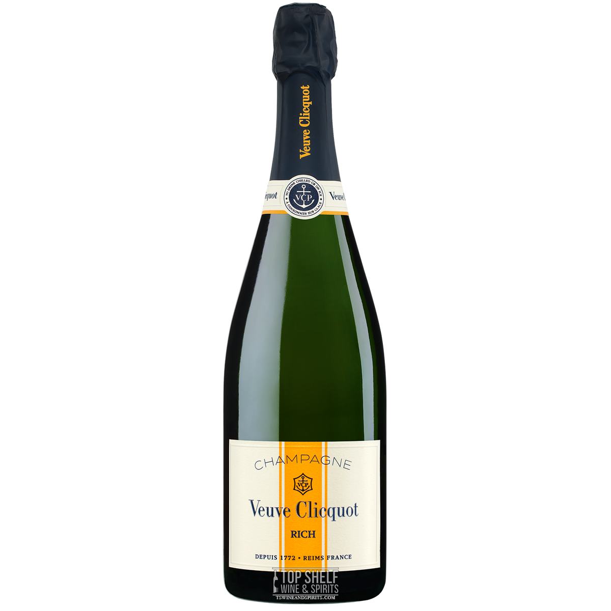 Veuve Clicquot RICH Champagne bottle, perfect for chilled enjoyment on any occasion.