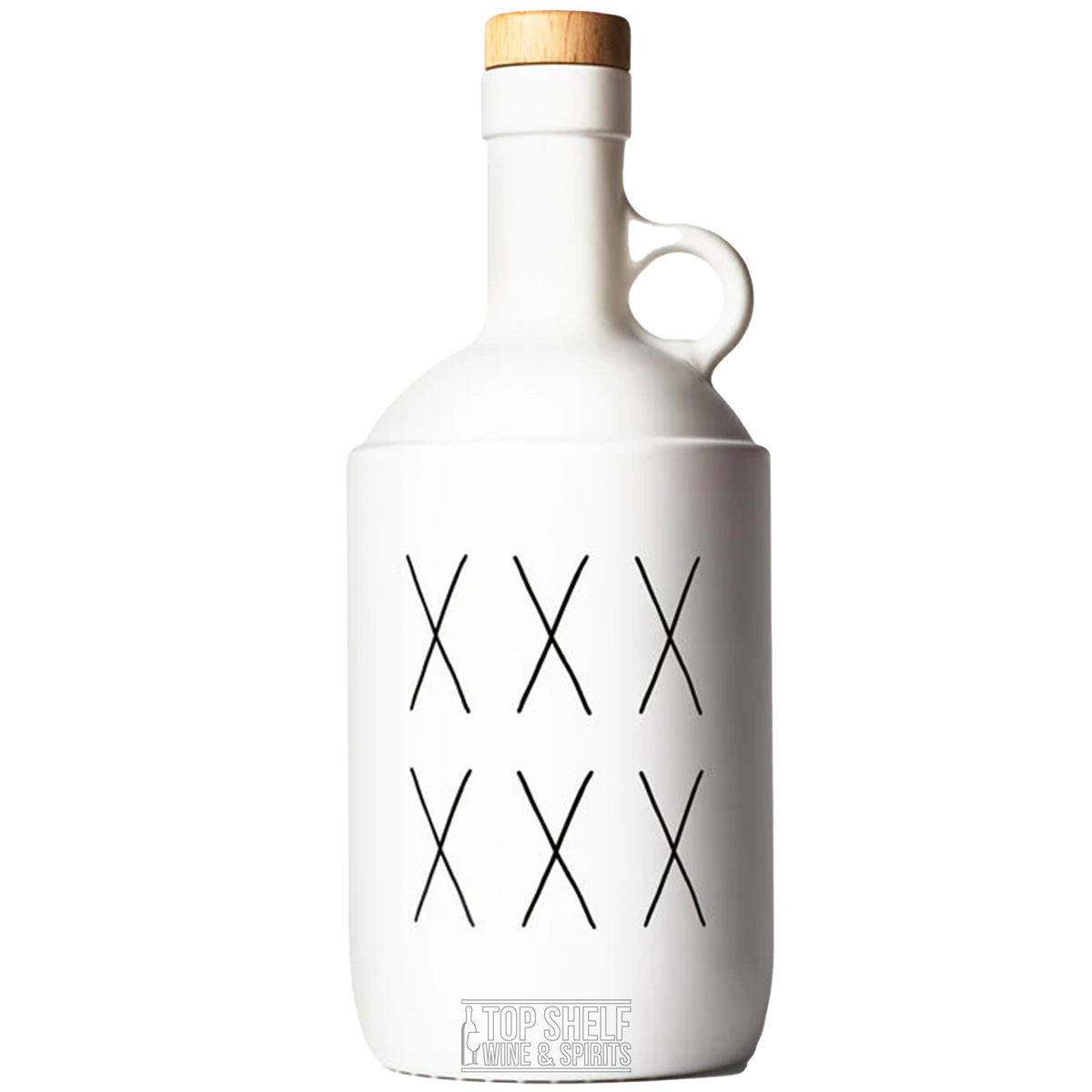 Kokoro Spirits Four-Grain American Whiskey bottle with distinctive design and wooden cap, crafted in Louisville, KY.