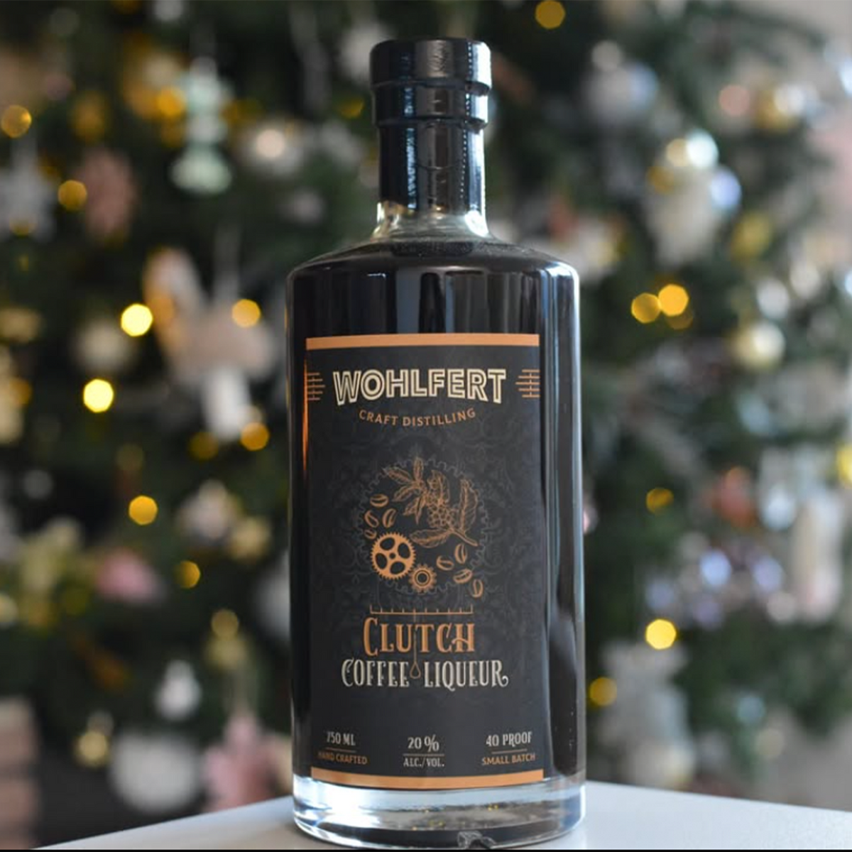 Wohlfert Clutch Coffee Liqueur bottle on display, featuring rich espresso and vanilla flavors, perfect for cocktails.