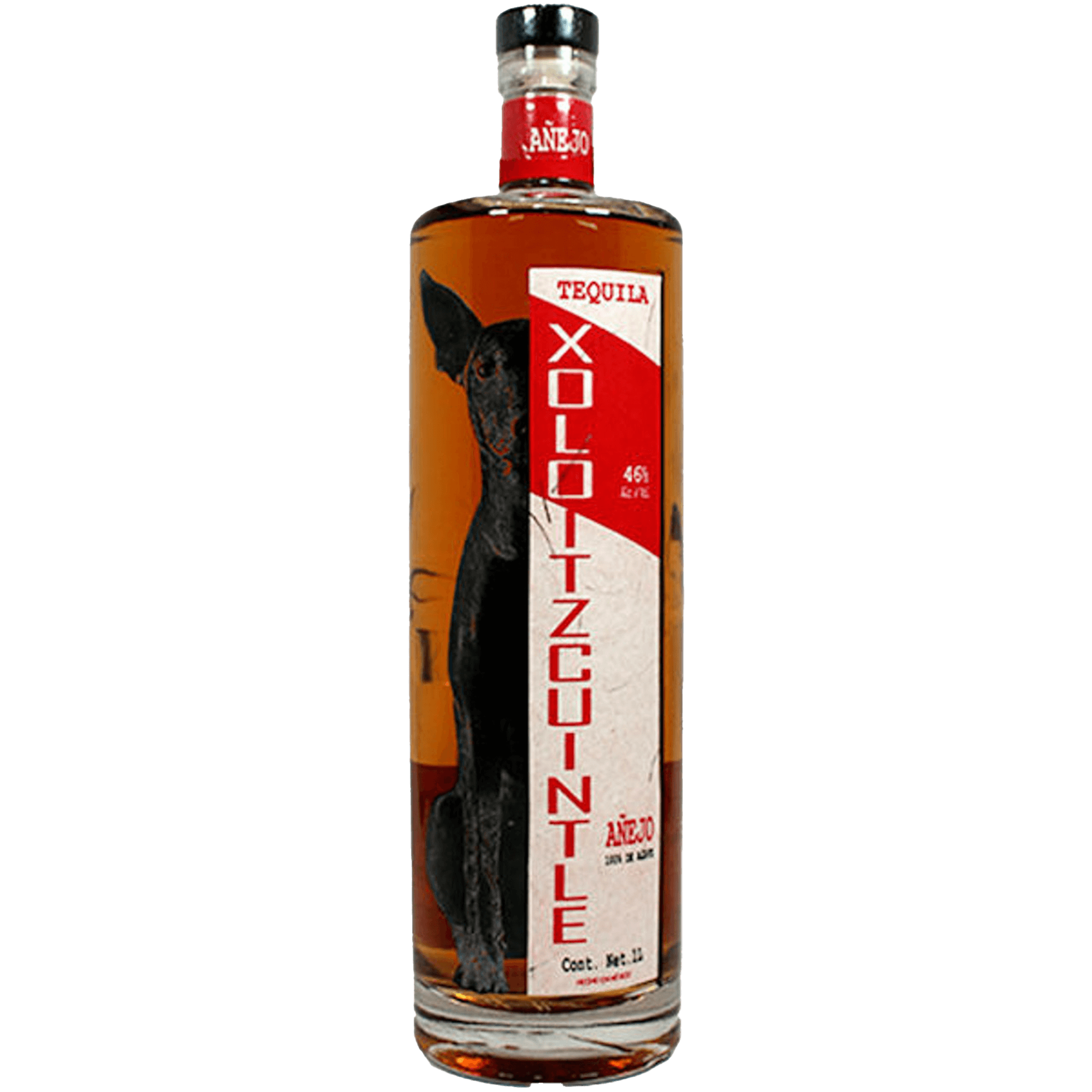 Xoloitzcuintli Añejo Tequila 1L bottle featuring jalapeño and cinnamon aromas with oak and butterscotch notes.