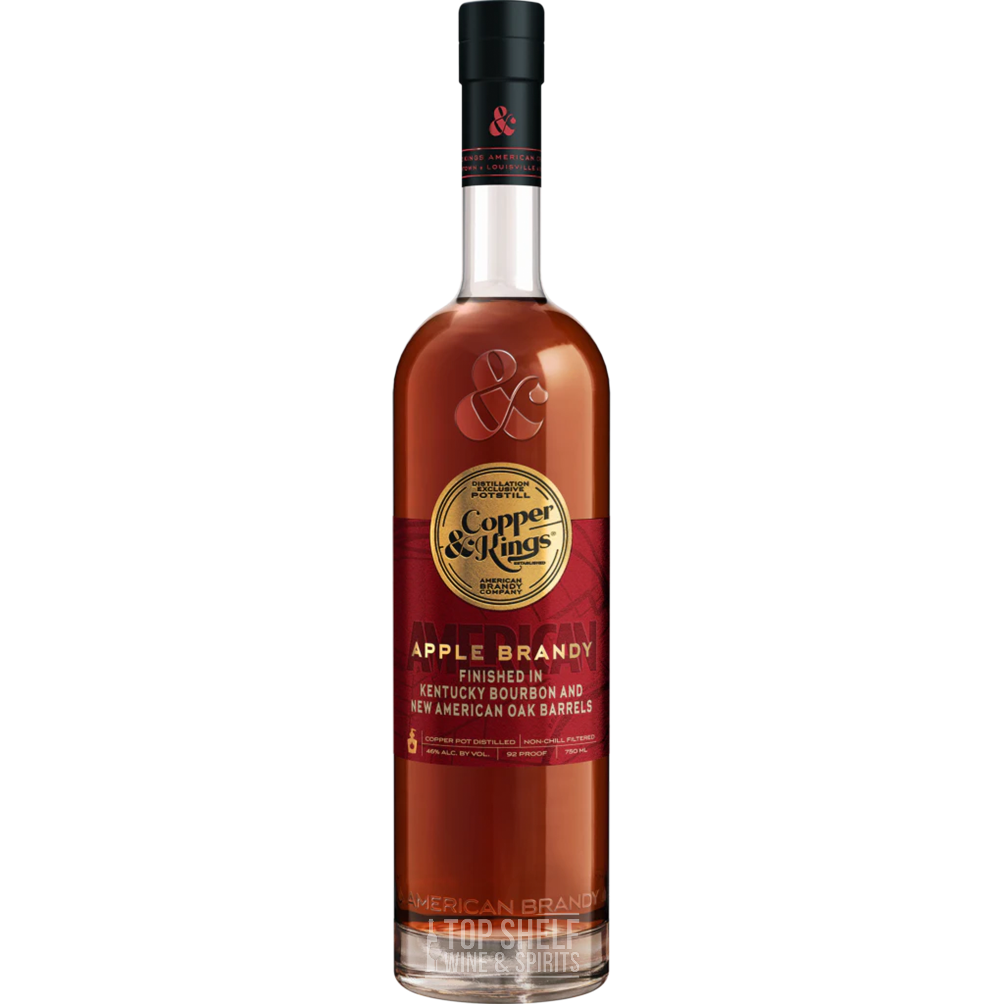 Copper & Kings Apple Brandy bottle, Kentucky bourbon finished, crafted with natural flavors and alembic distillation.