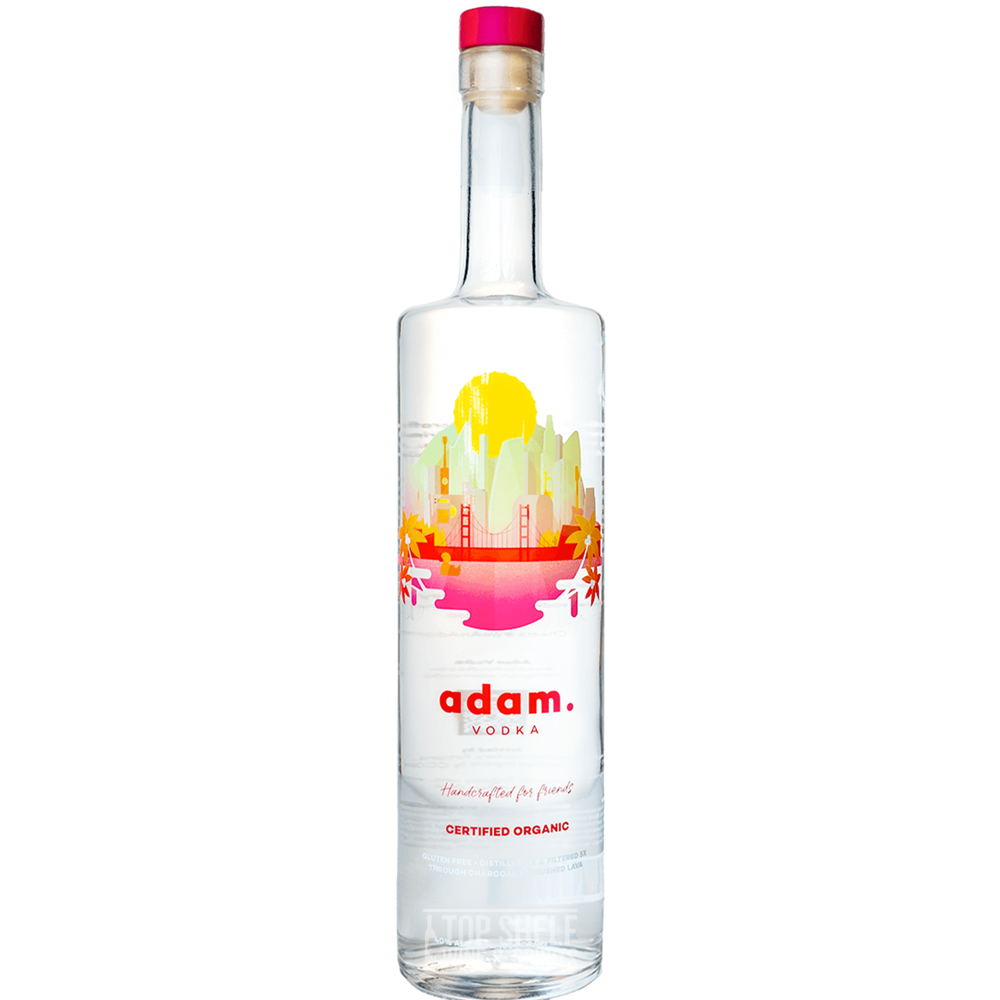 Bottle of Adam Vodka, 5X award-winning organic vodka crafted from Minnesota corn.