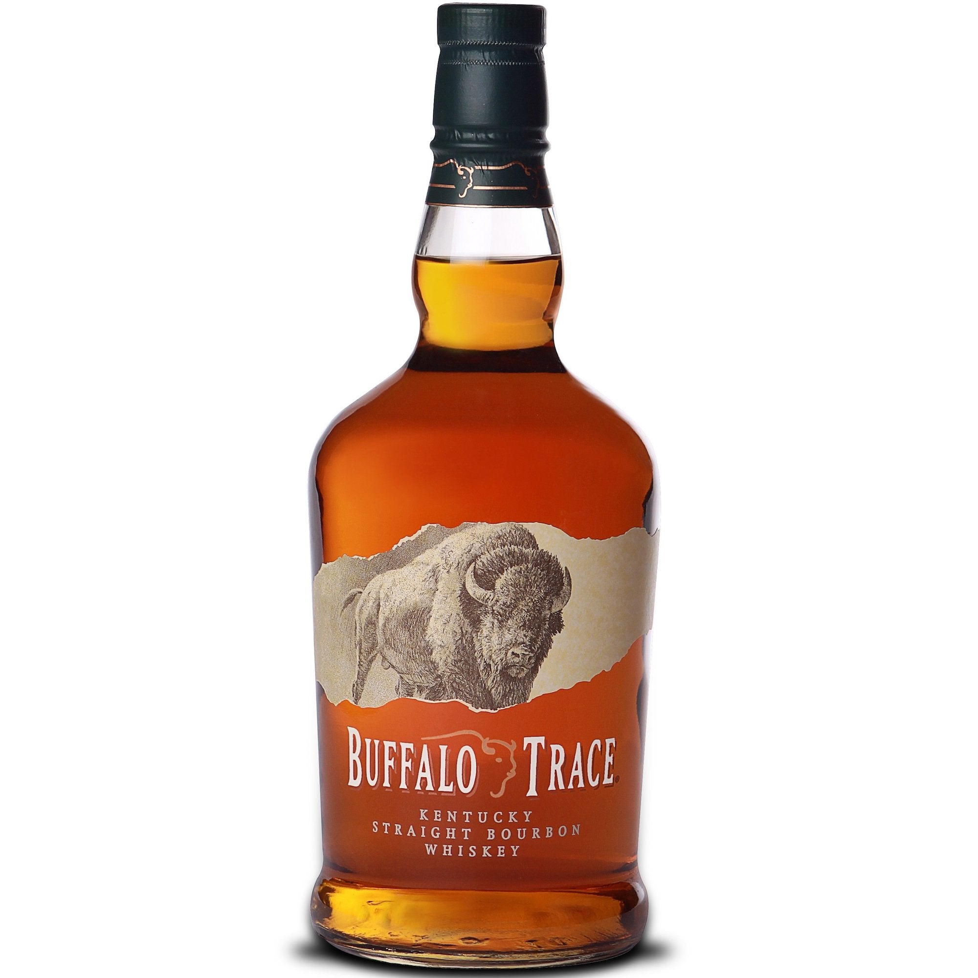 Buffalo Trace Kentucky Straight Bourbon Whiskey 750ml bottle featuring a buffalo graphic on the label.