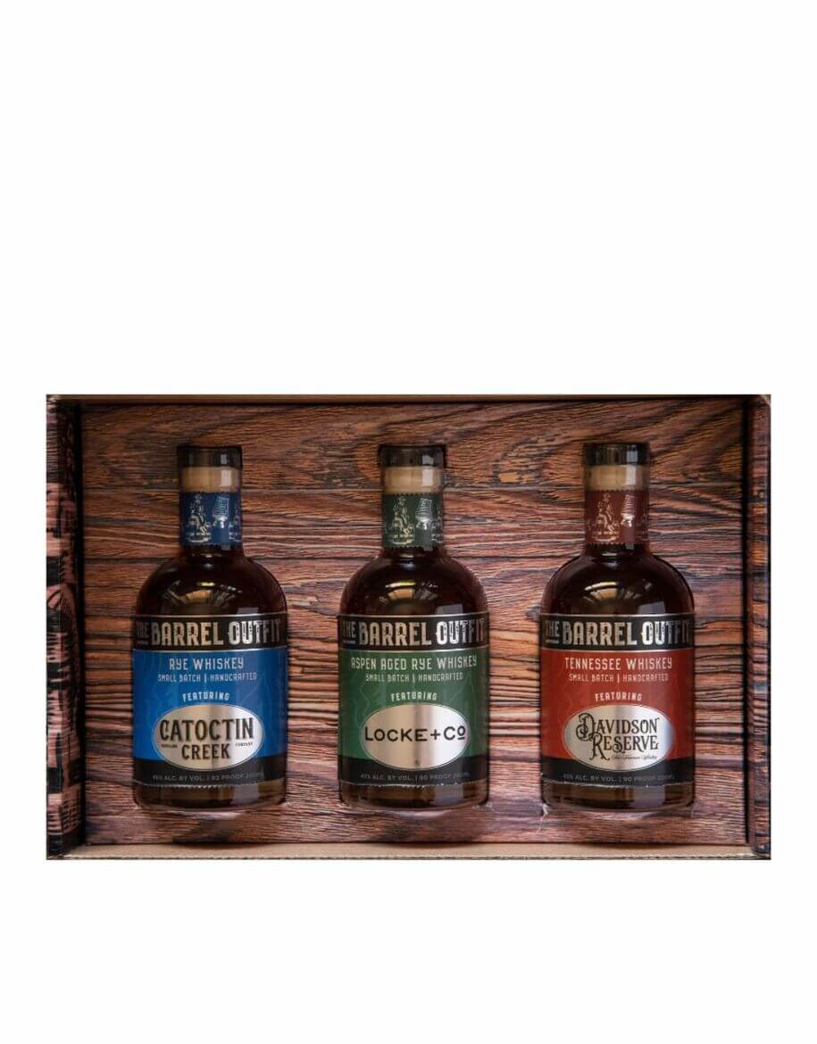The Barrel Outfit Variety 3 Pack featuring 200mL bottles from Catoctin Creek, Locke & Co, and Davidson Reserve.