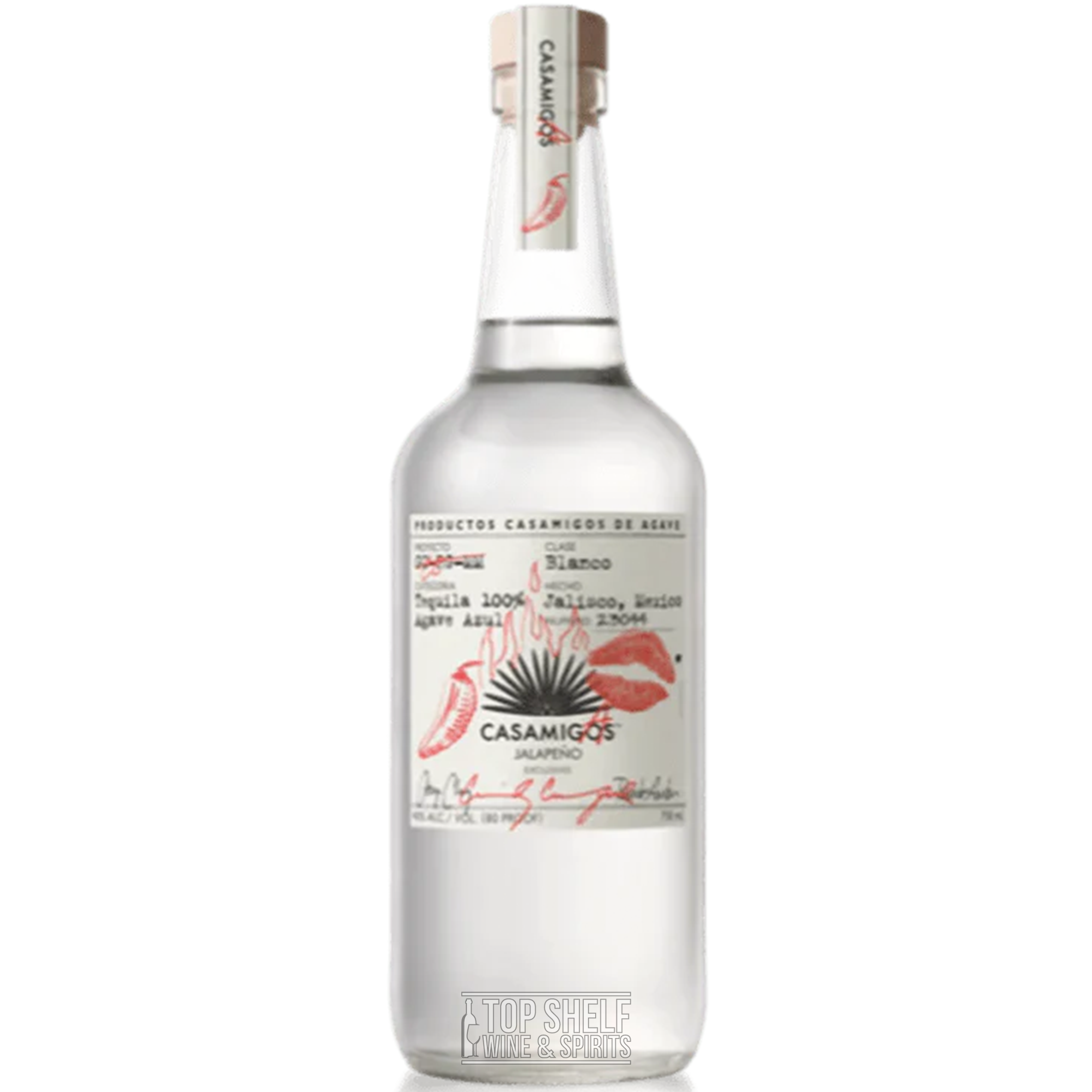 Casamigos Jalapeño Blanco Tequila bottle showcasing premium tequila with jalapeño flavor and blue agave origins.