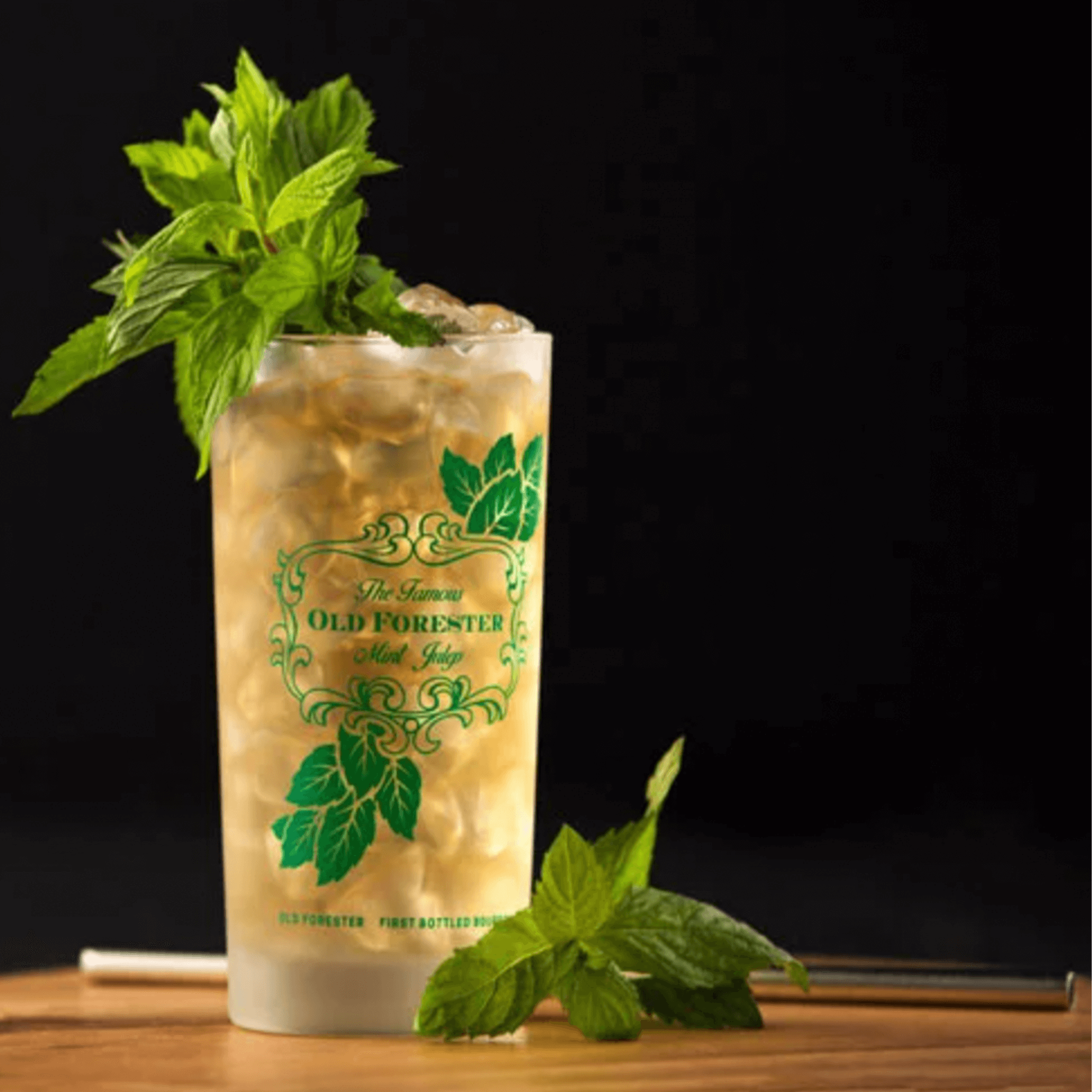 Old Forester Mint Julep in a glass with fresh mint leaves, capturing the essence of the Kentucky Derby tradition.