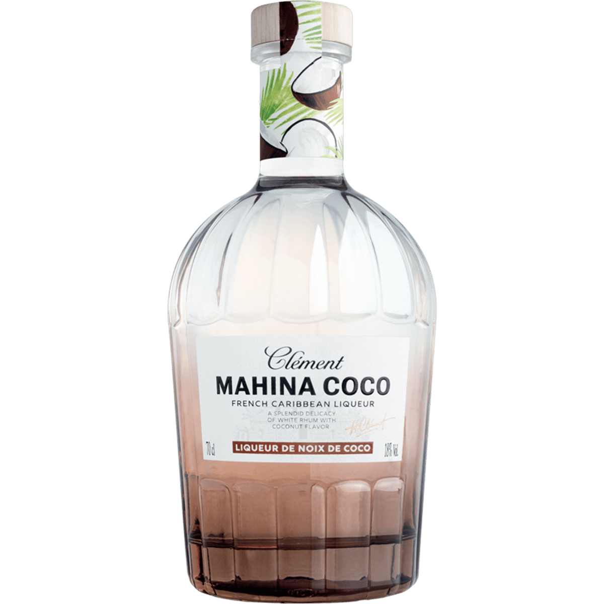 Clement Rhum Mahina Coco Coconut Liqueur bottle showcasing its elegant design and tropical coconut theme.