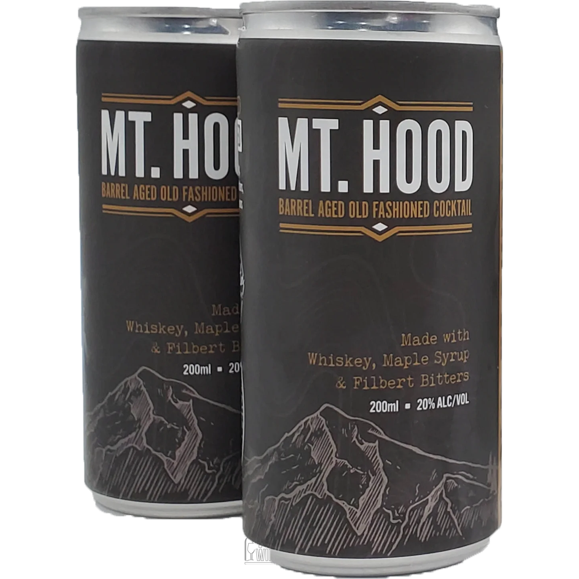 503 Distilling Mt. Hood Barrel Aged Old Fashioned Cocktail cans, 200ml, 20% ABV, featuring whiskey, maple syrup, and bitters.