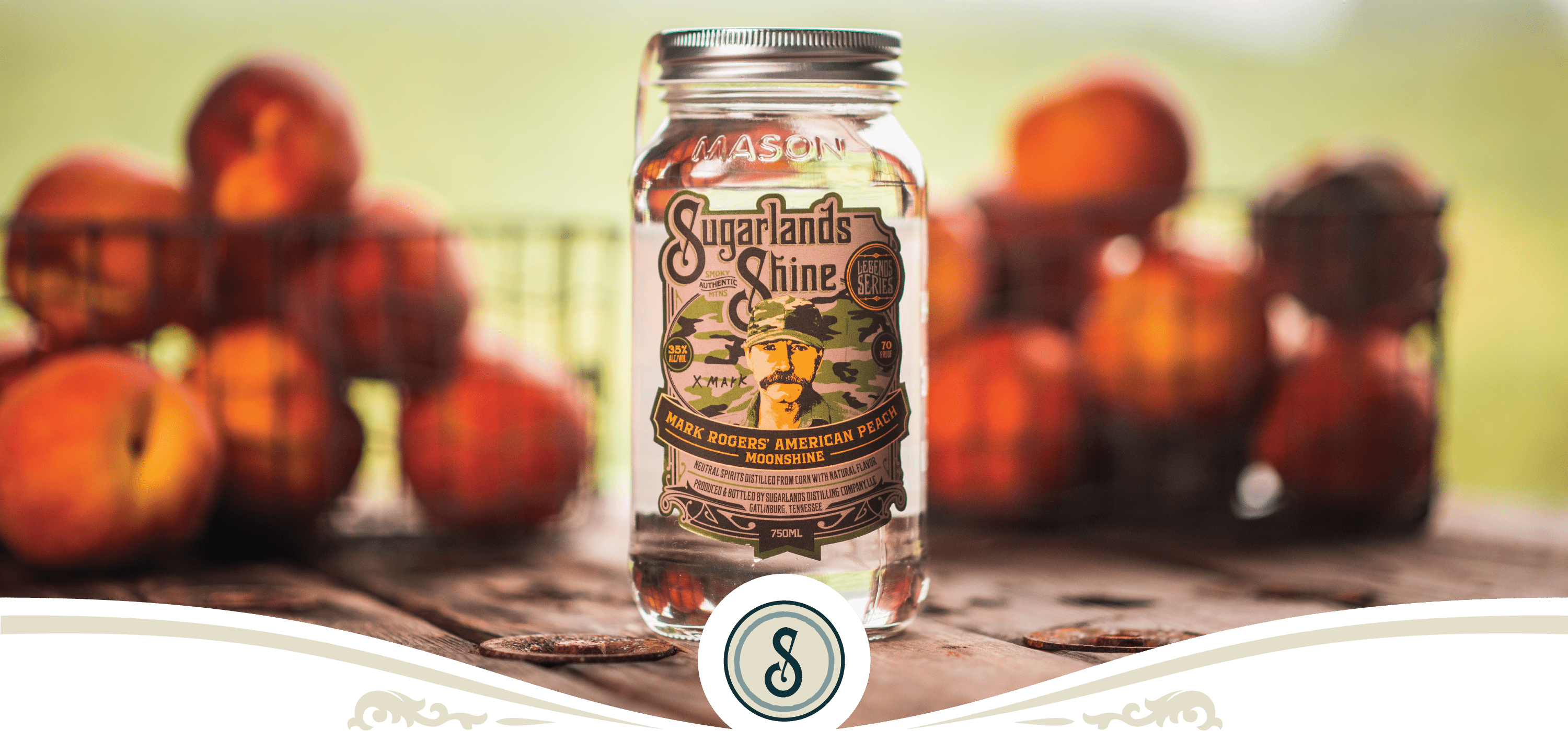 Sugarlands Shine Mark Rogers' American Peach Moonshine