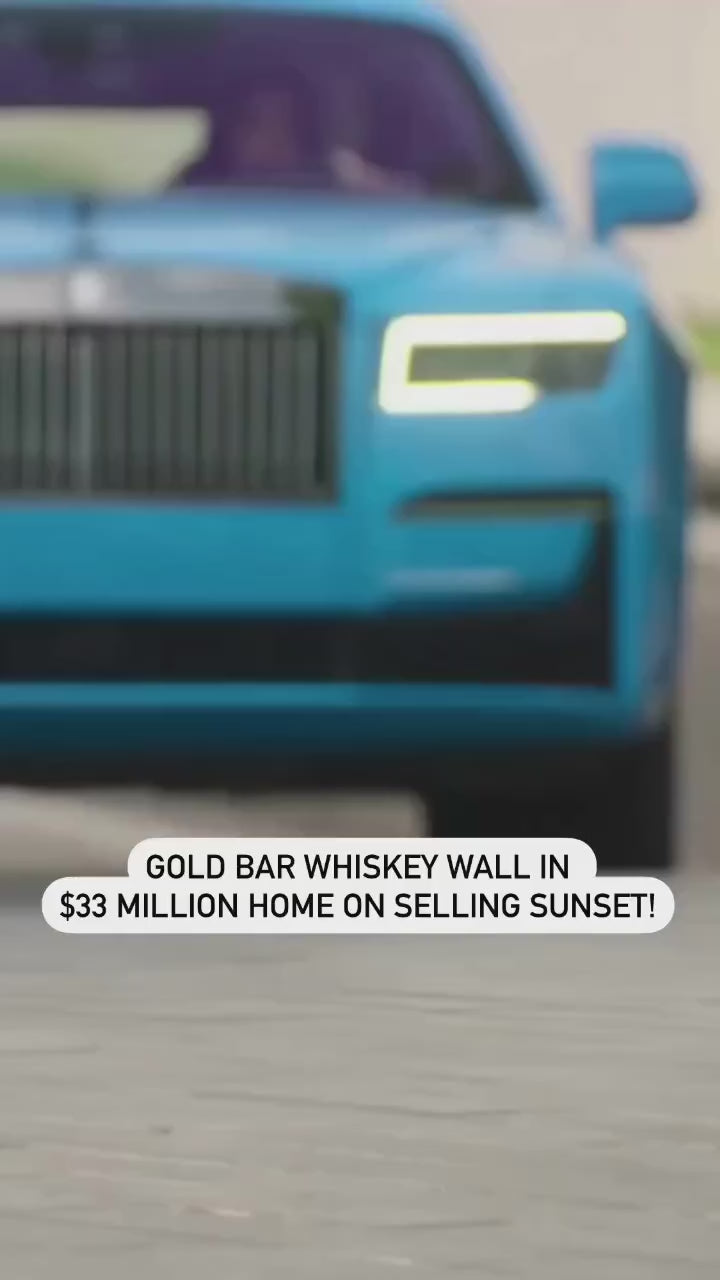 Gold Bar Whiskey wall featured in a $33 million home from Selling Sunset, showcasing luxury and elegance.