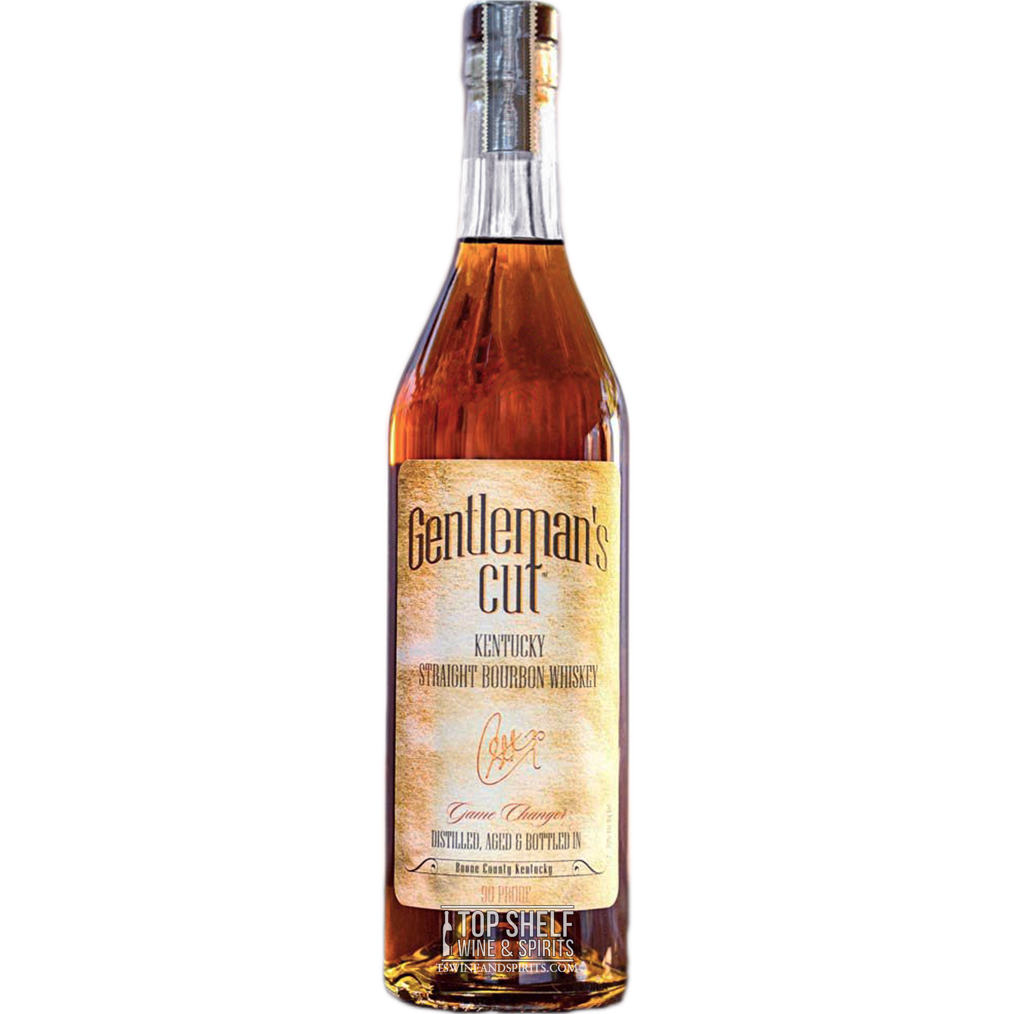 Gentleman's Cut Kentucky Straight Bourbon Whiskey by Stephen Curry in an elegant bottle design.