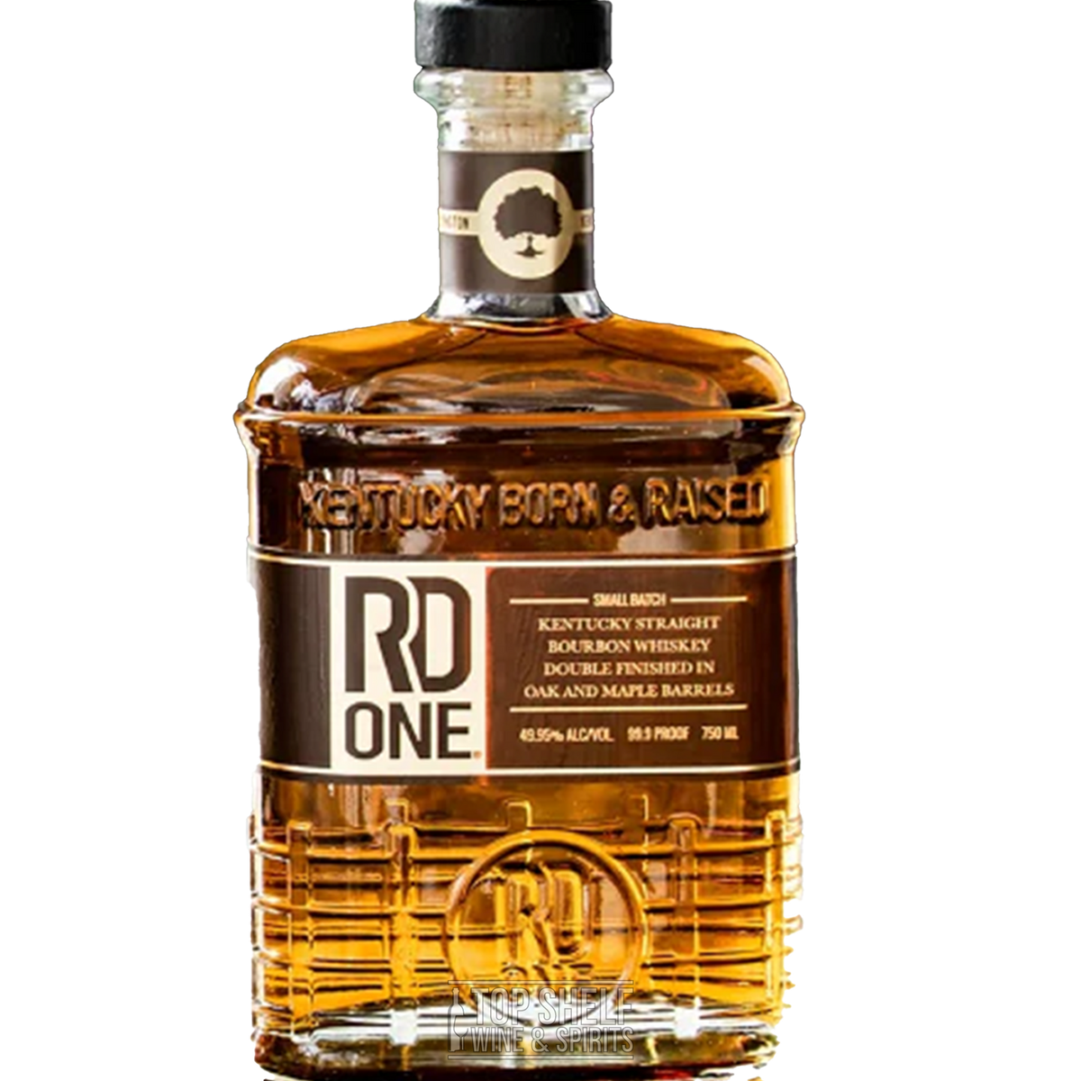 RD1 Double Oak & Maple Straight Bourbon bottle featuring unique oak and maple barrel finishes.