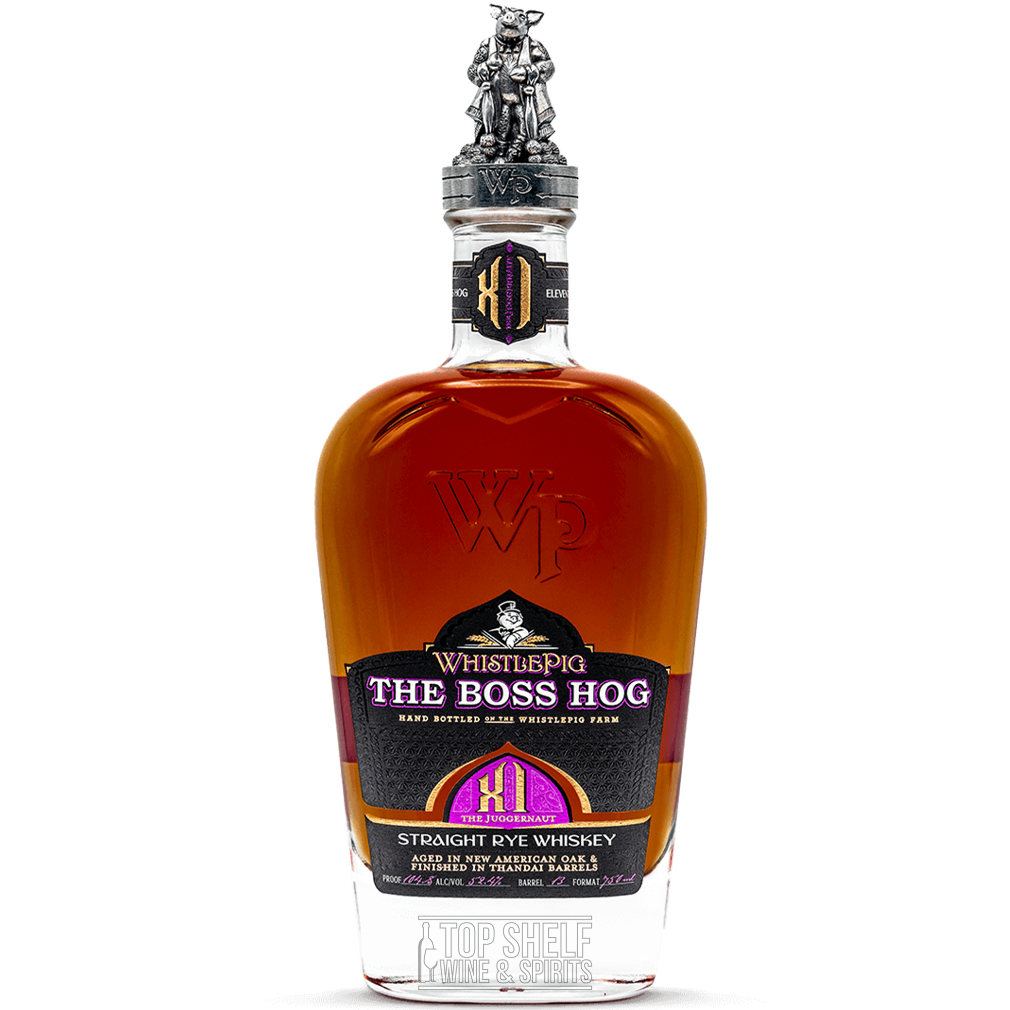 Whistlepig Boss Hog XI The Juggernaut Rye Whiskey bottle featuring unique Thandai barrel aging.