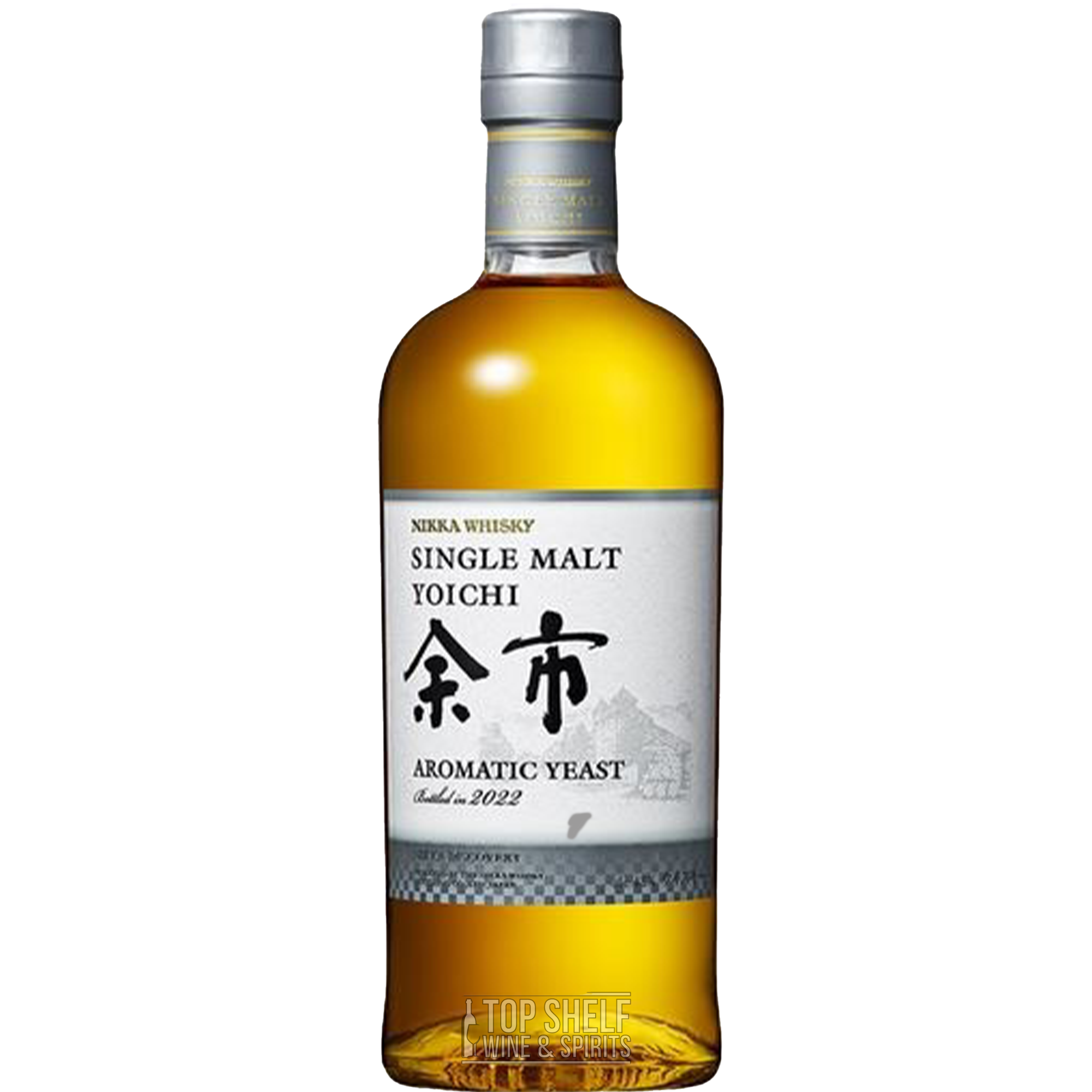 Nikka Yoichi Aromatic Yeast 2022 Single Malt Whisky bottle showcasing floral and fruity flavors with a peat influence.