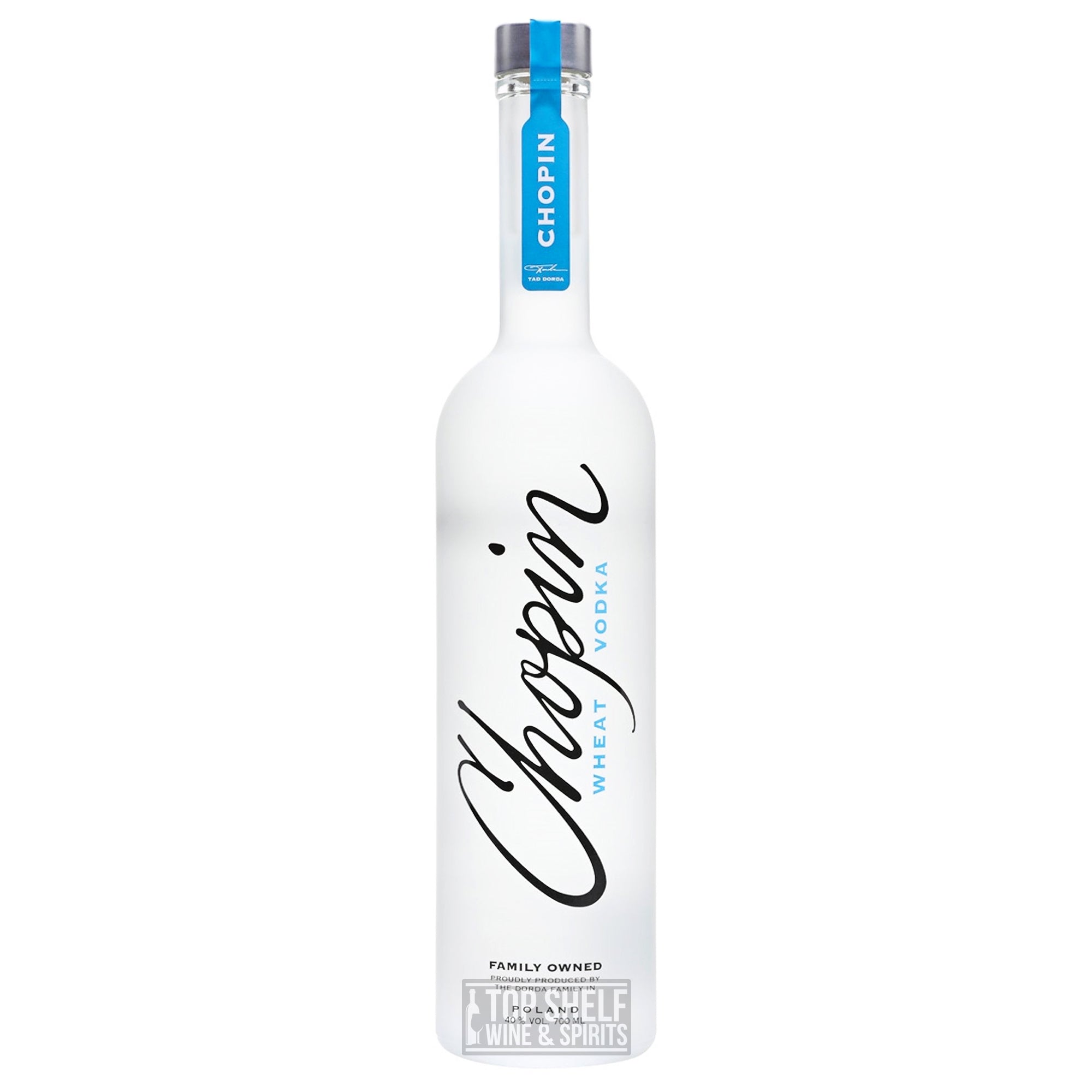 Chopin Wheat Vodka bottle showcasing a delicate and sweet vodka ideal for summer cocktails and spritzes.
