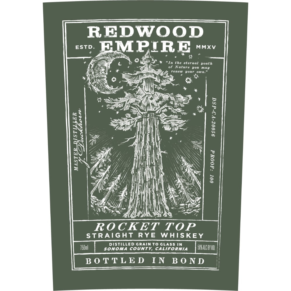 Redwood Empire "Rocket Top" Bottled In Bond Rye Whiskey 5 Year Batch 2