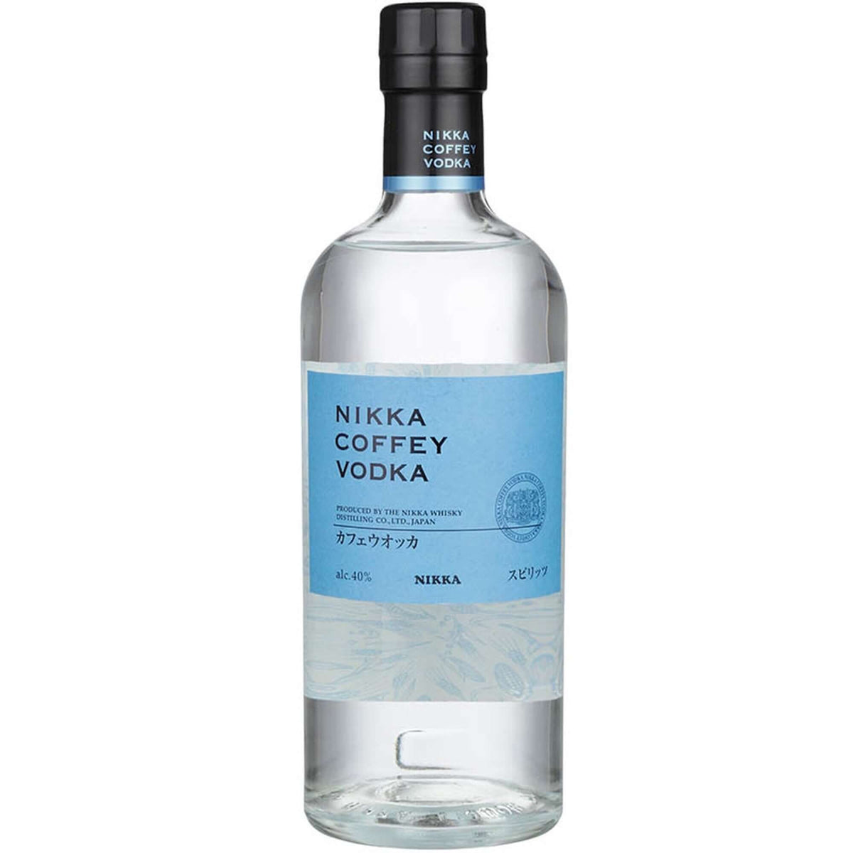 Nikka Coffey Vodka bottle showcasing smooth texture and quality distillation with elegant labeling.