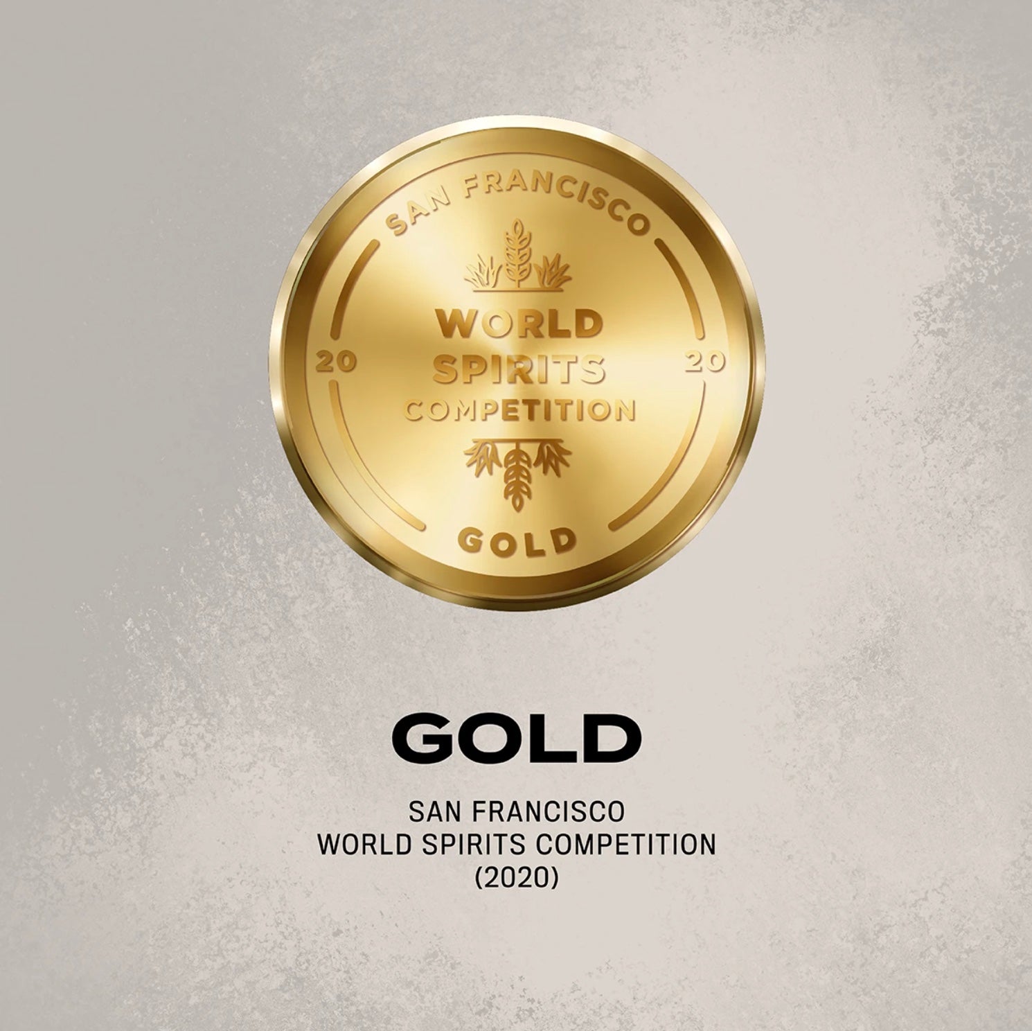 Gold medal from the 2020 San Francisco World Spirits Competition.