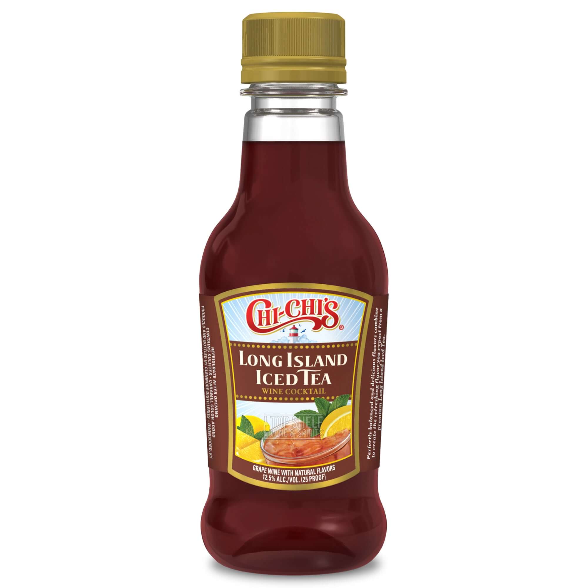 Chi Chi's Long Island Iced Tea wine cocktail 187ml bottle, refreshing and balanced drink with 12.5% ABV.
