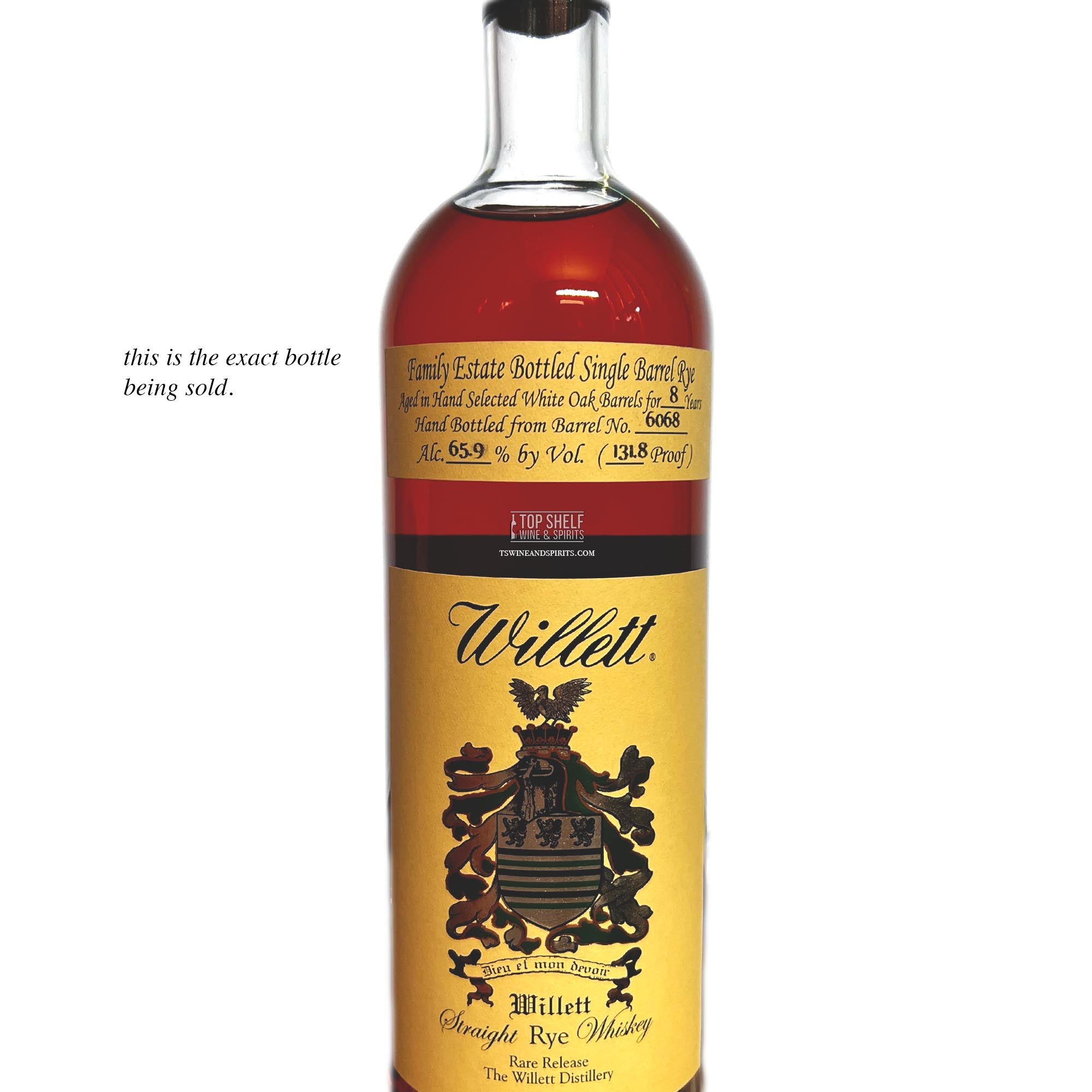 Willett Family Estate Rye 8 Year (Barrel No. 6068)