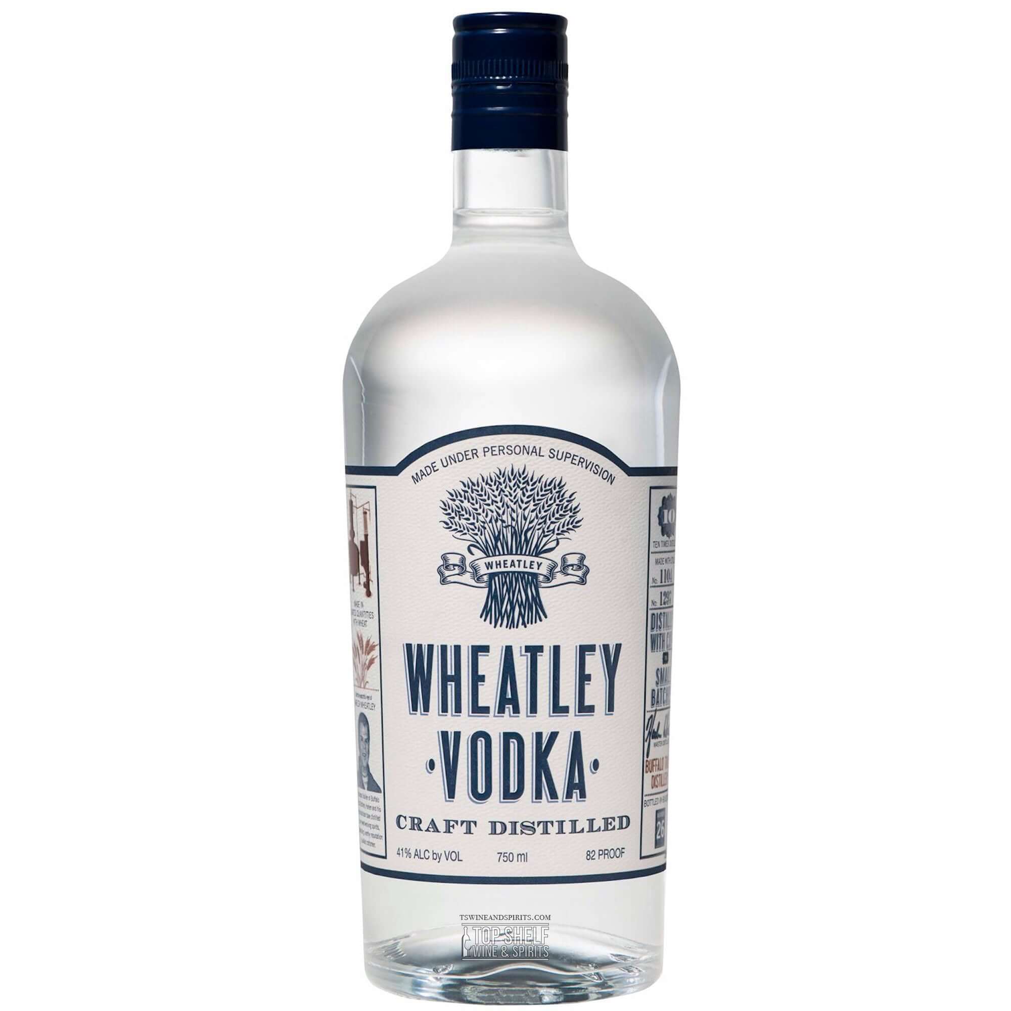 Wheatley Vodka bottle by Buffalo Trace, 750ml, 82 proof, craft distilled for a crisp, clean taste.