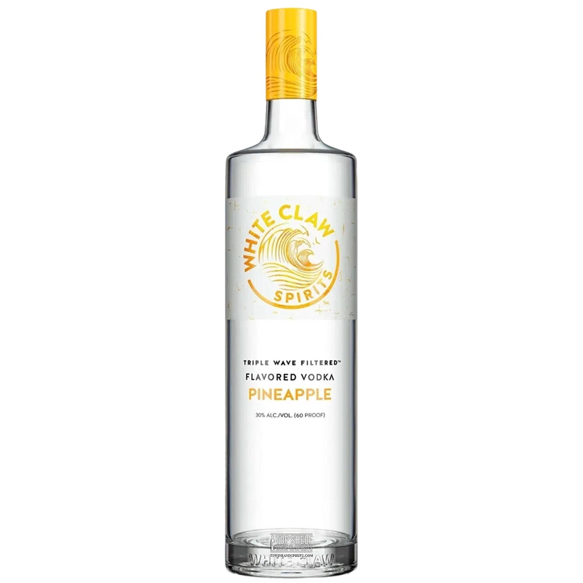 White Claw Pineapple Vodka, Triple Wave Filtered, 30% ABV, flavorful and refreshing vodka with a fruity finish.