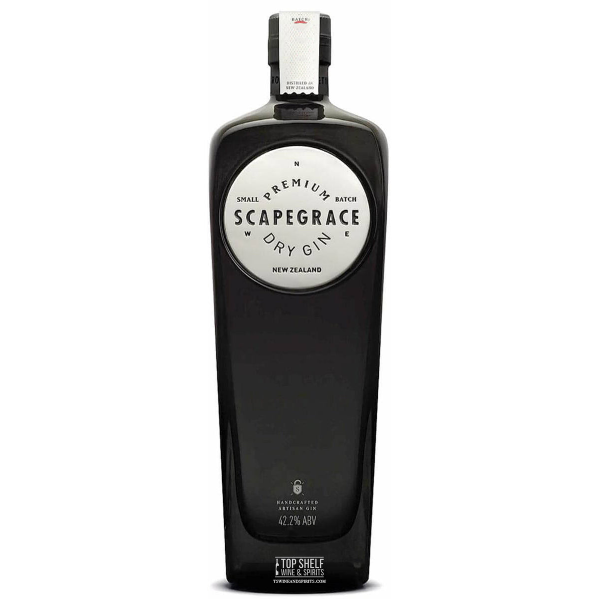 Scapegrace Dry Gin bottle from New Zealand, showcasing premium small batch gin known for unique botanicals.