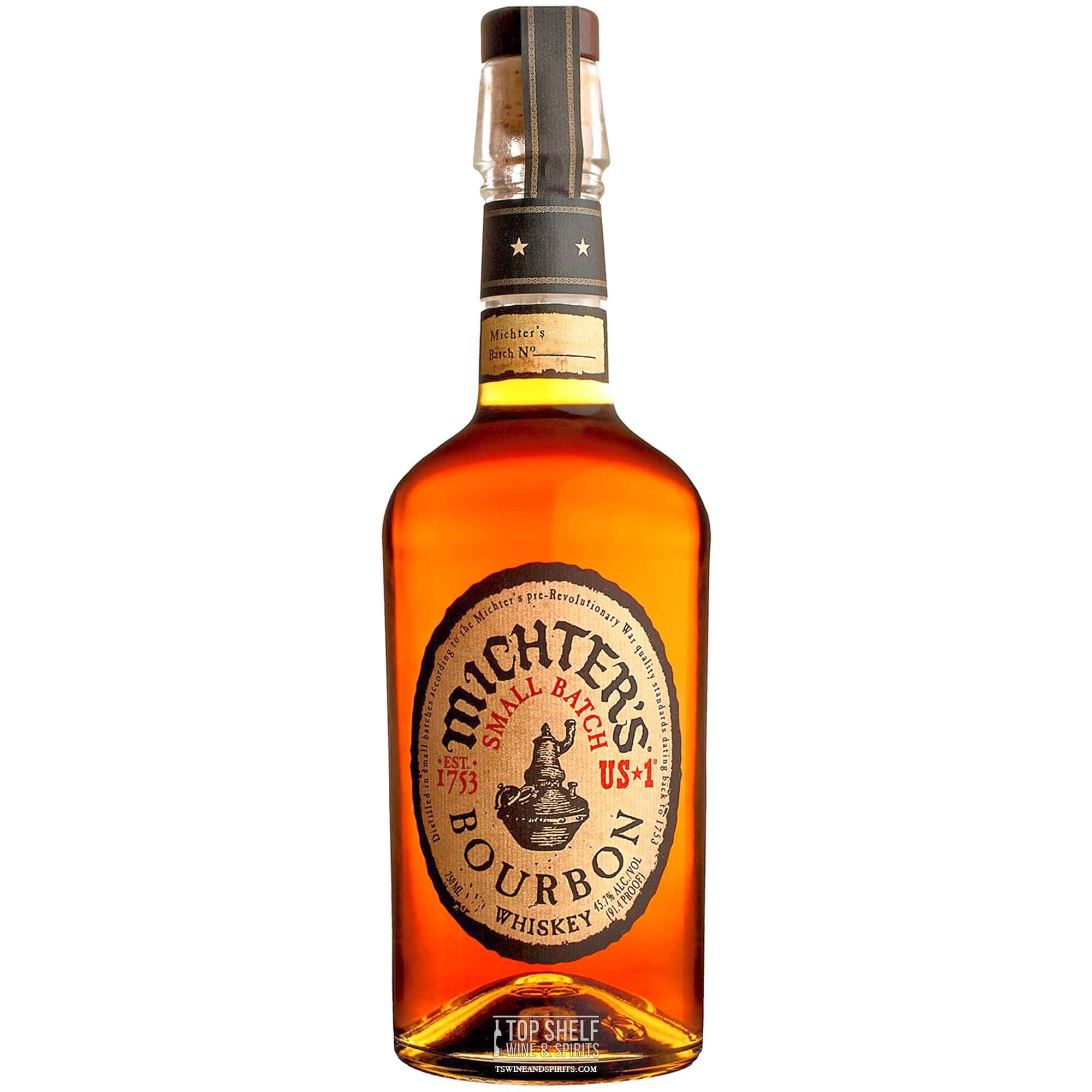 Michter's Small Batch Bourbon bottle showcasing its rich amber color and iconic label design.