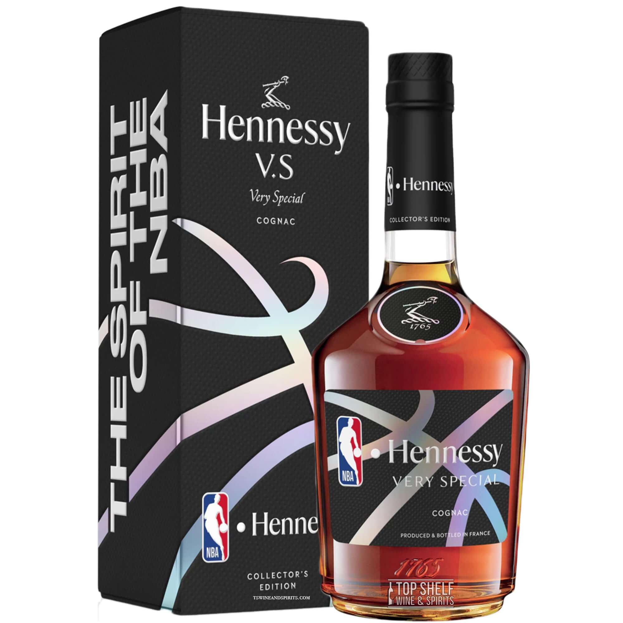 Hennessy Very Special Cognac NBA Limited Edition bottle and box design, showcasing partnership with the NBA.