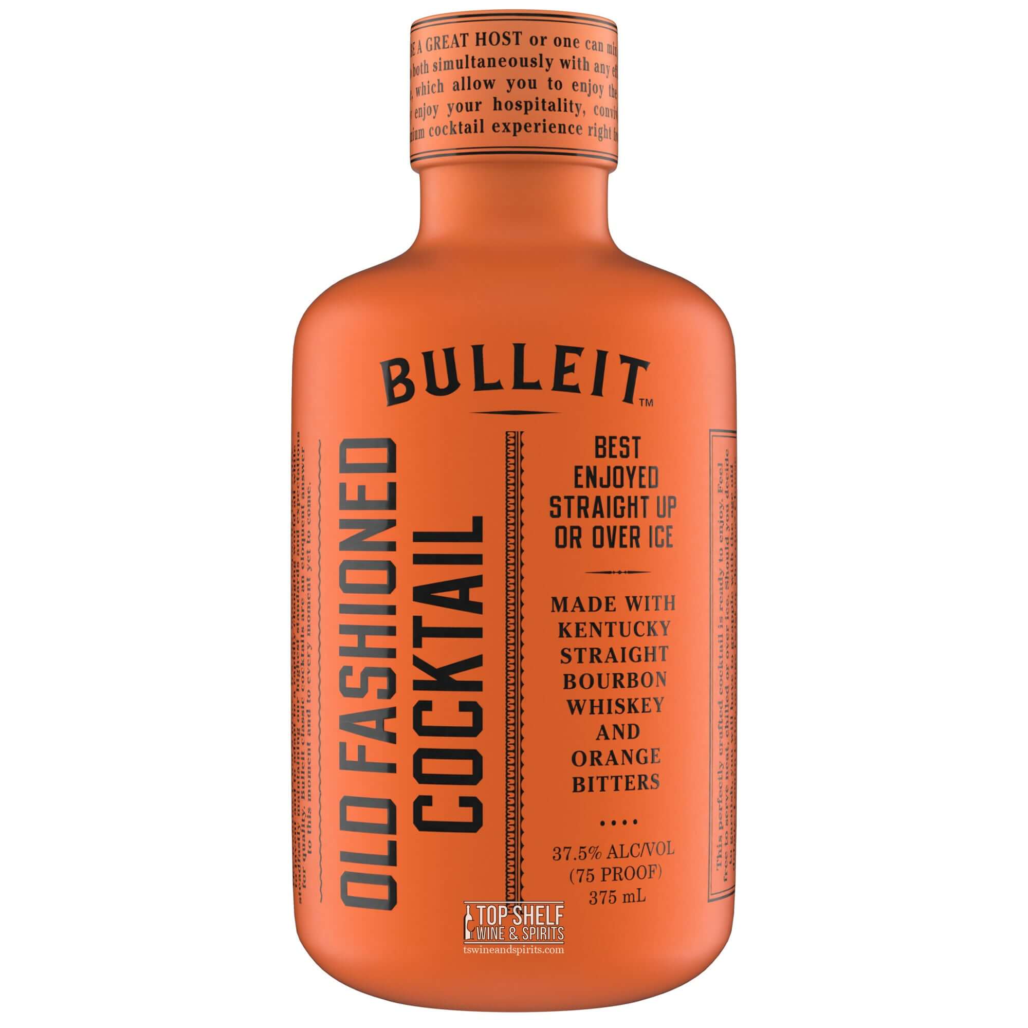 Bulleit Old Fashioned Cocktail 375mL bottle featuring bourbon whiskey and orange bitters for a premium drinking experience.