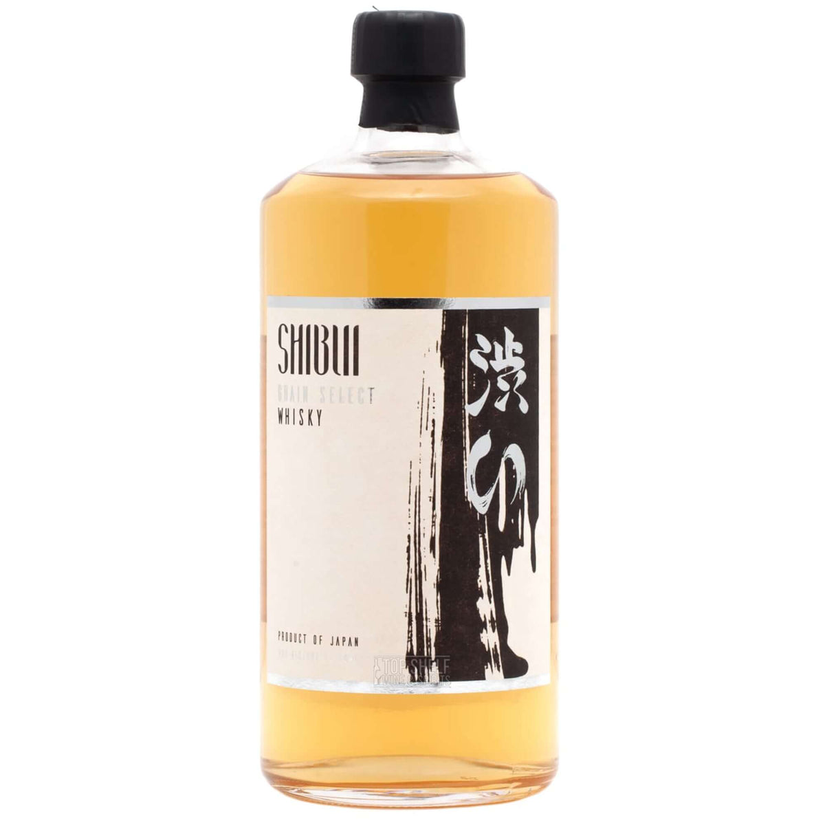 Shibui Grain Select Whisky bottle showcasing its unique design and rich amber color, crafted in Japan.
