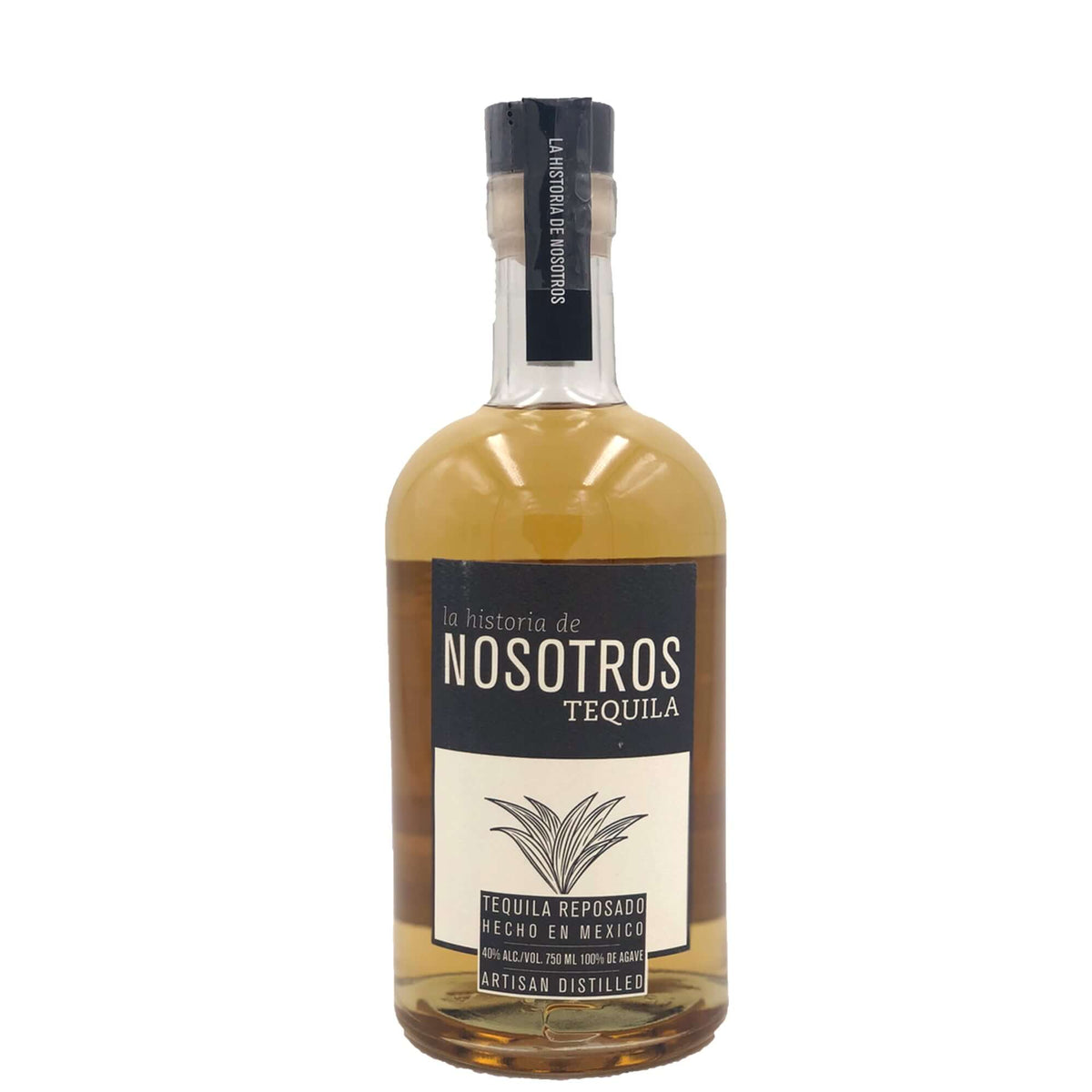 Nosotros Reposado Tequila bottle showcasing its rich amber color and label details, hailing from Mexico.