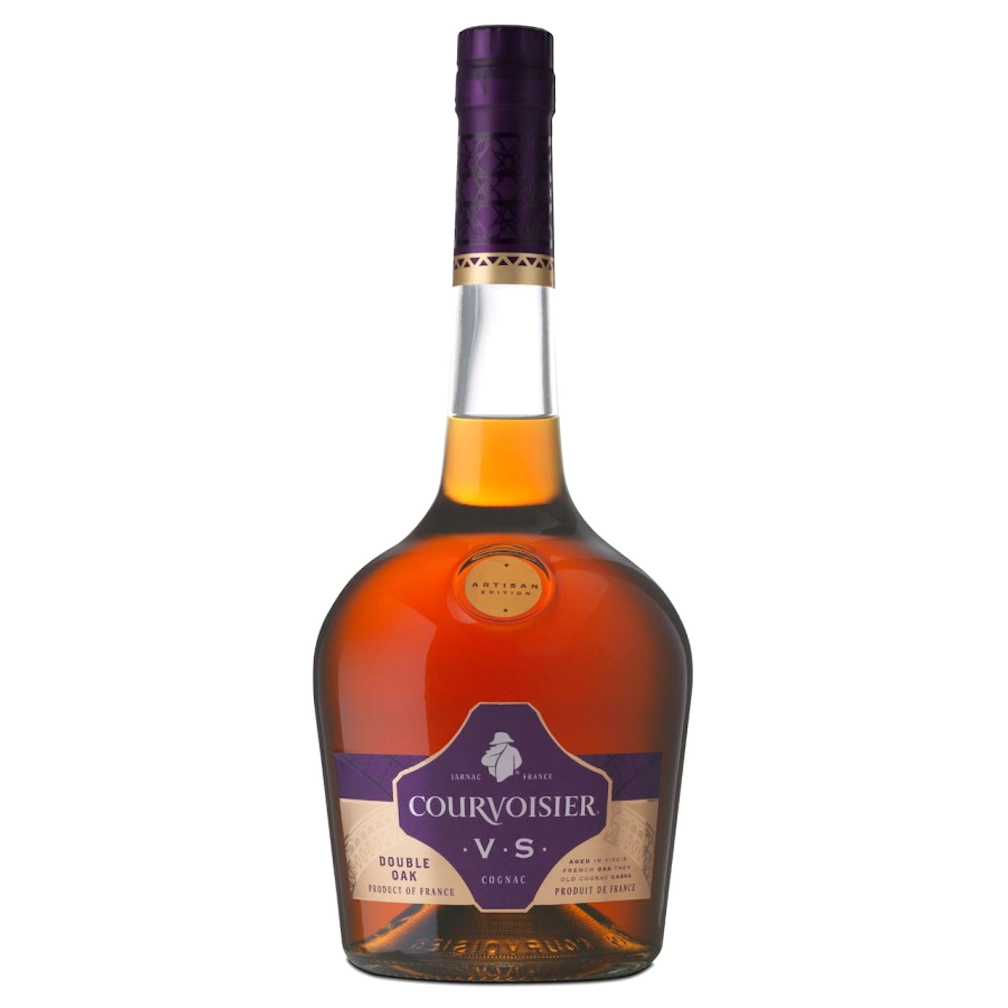 Courvoisier VS Cognac bottle with elegant design, showcasing its fruity and oaky notes.