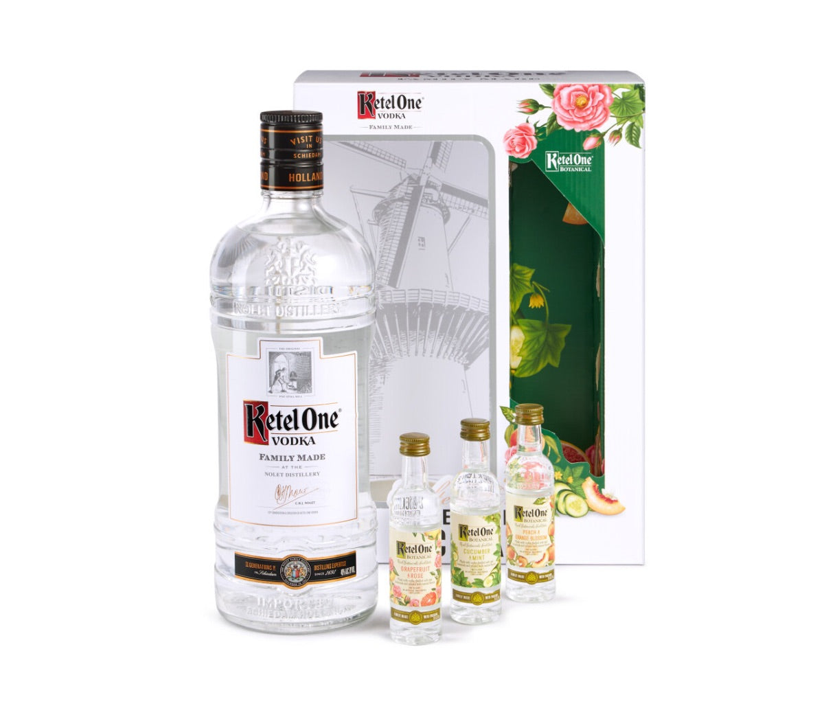 Ketel One Vodka 1.75 Liter with 3 Botanicals 50ml Gift Set