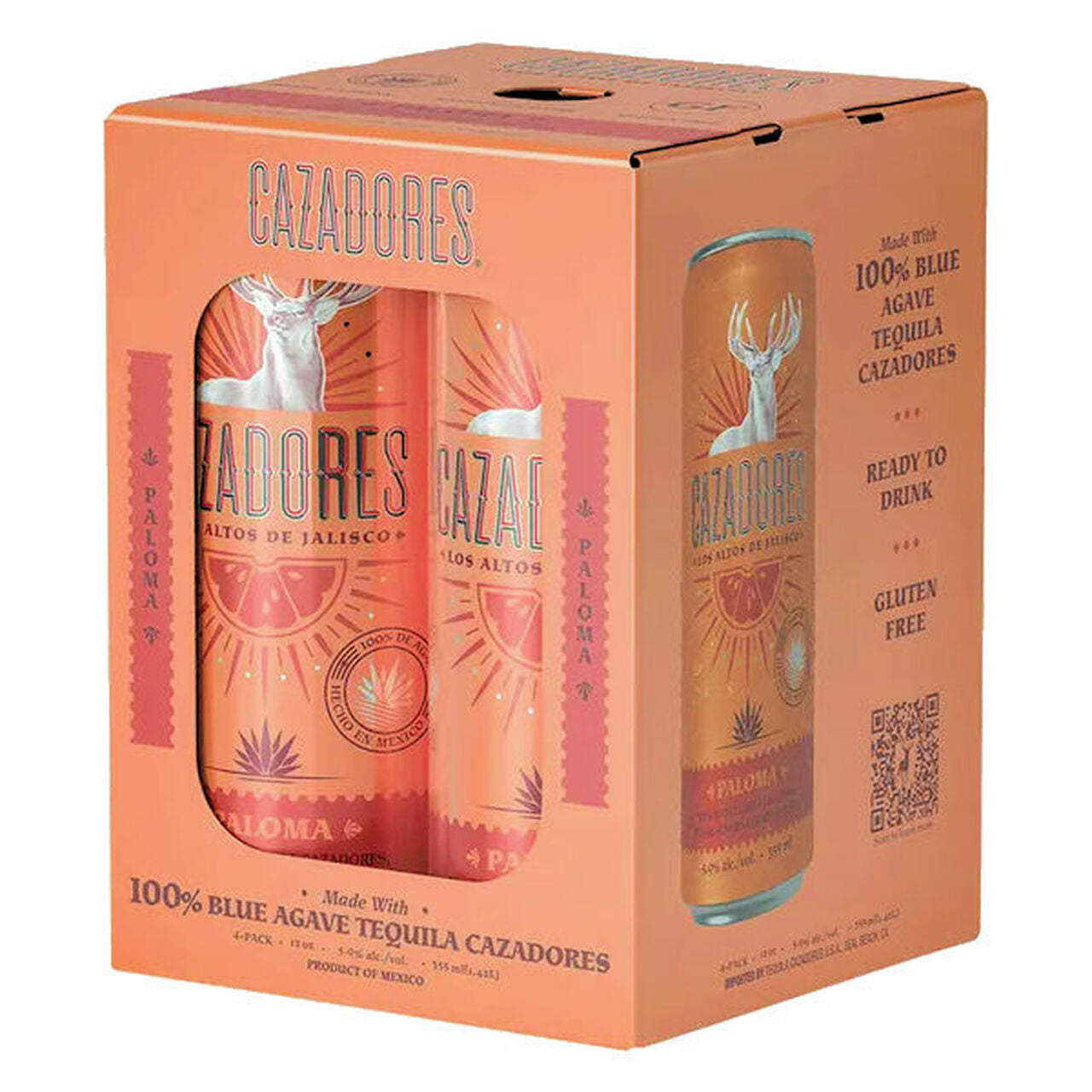 Cazadores Tequila Paloma Cocktail Ready-To-Drink 4-Pack Cans