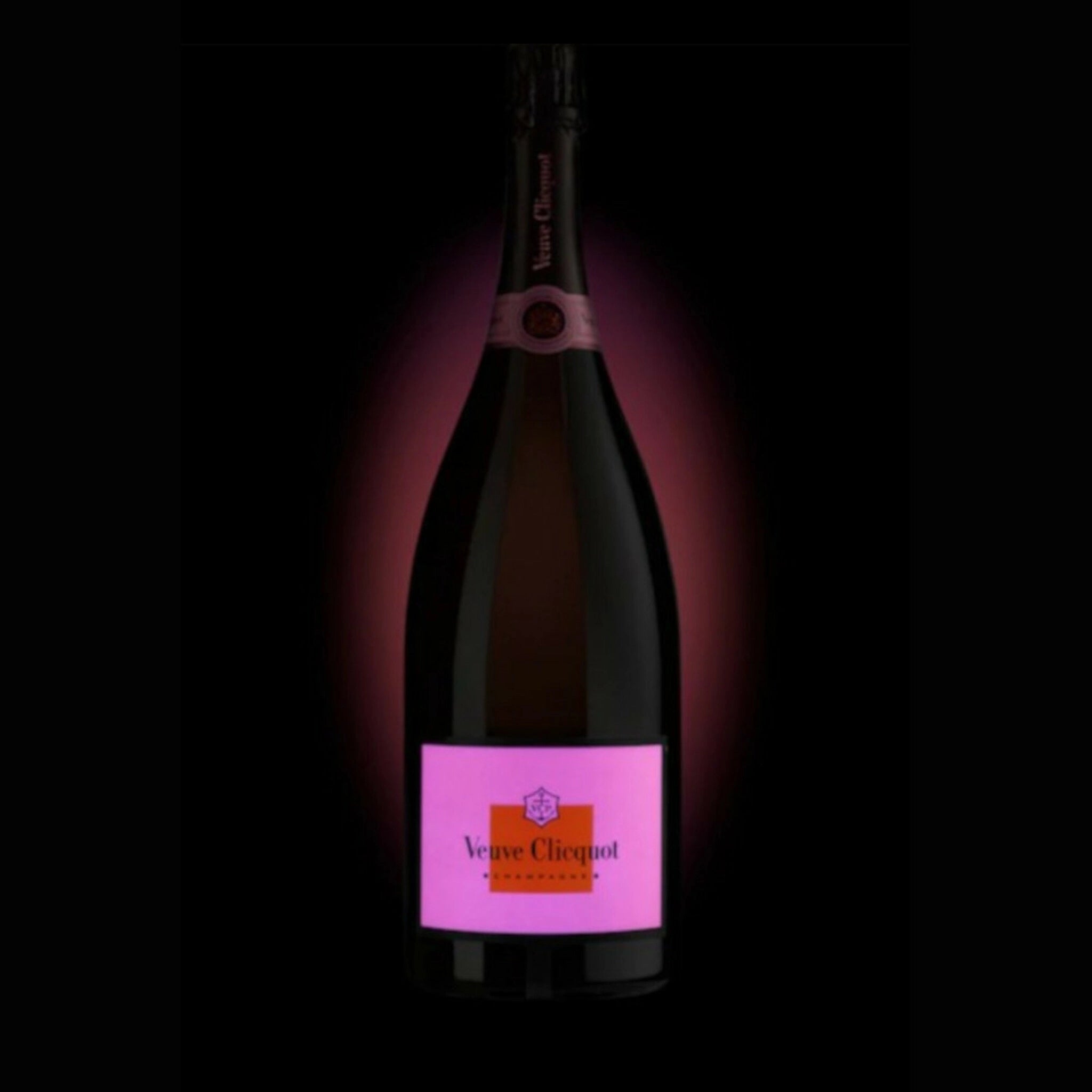 Veuve Clicquot Rosé Luminous Champagne Liter Bottle Light 1.5 Up