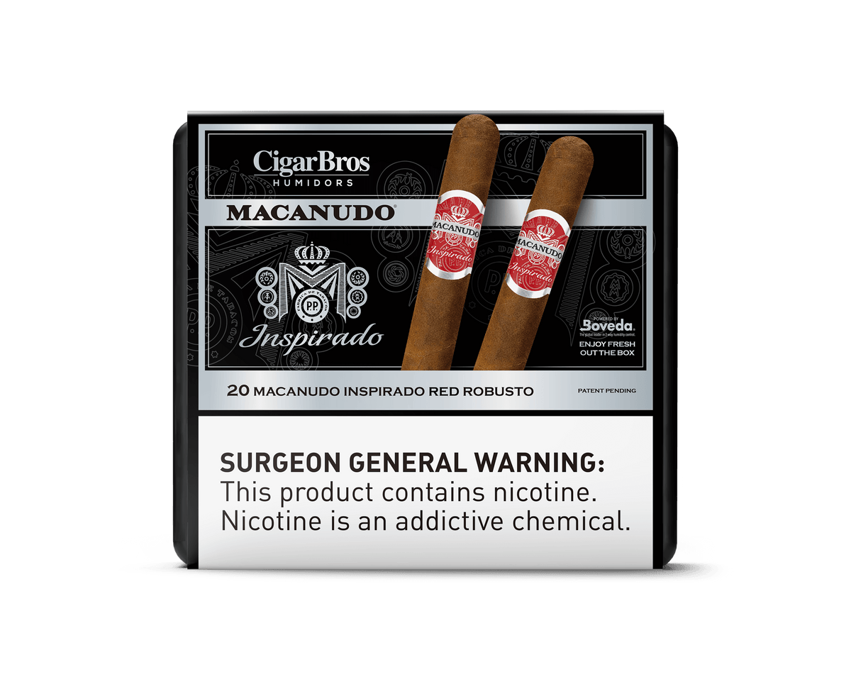 Macanudo Inspirado Red Robusto cigars by CigarBros, offering a rich and bold smoking experience.