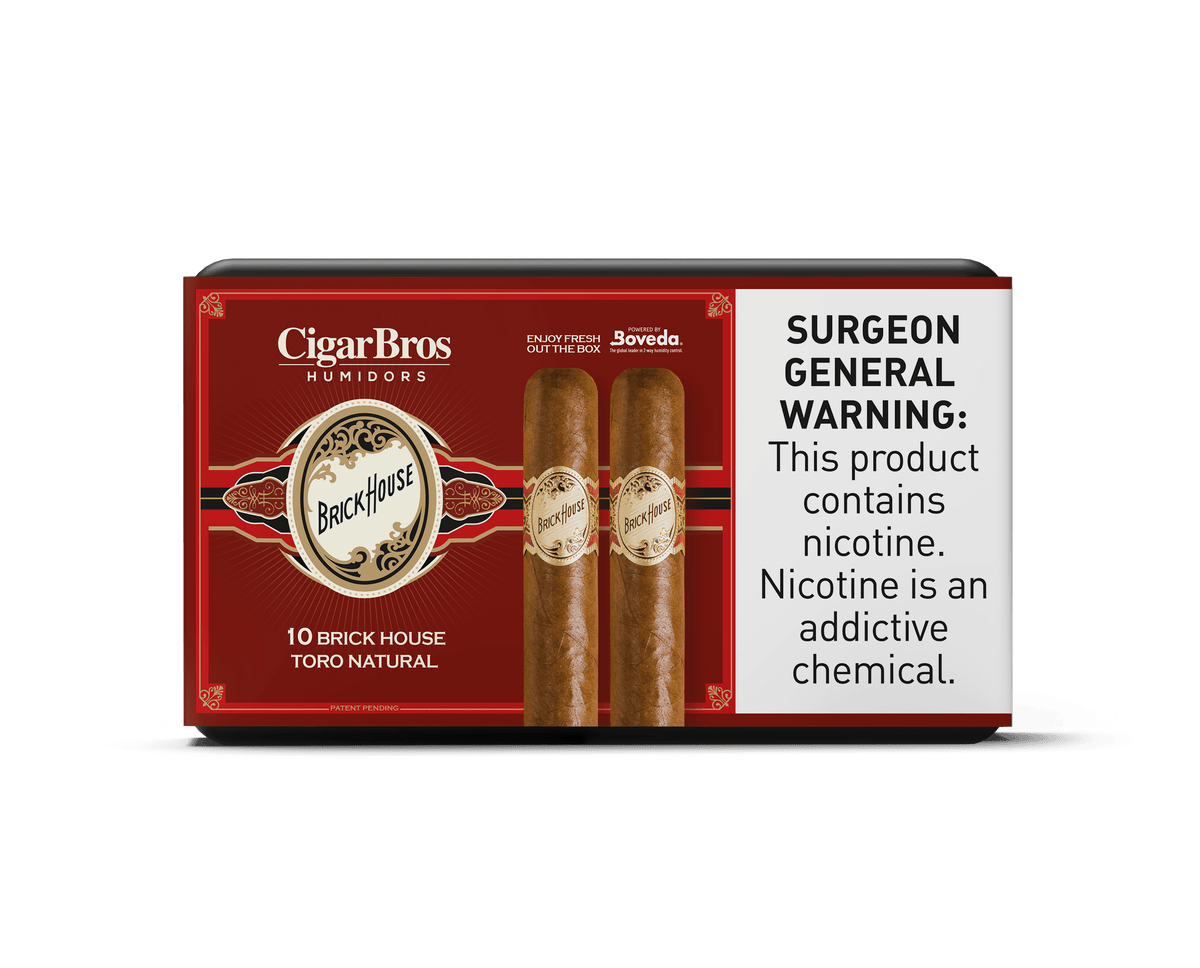 10-pack of Brick House Toro Natural cigars by CigarBros, featuring rich flavors and craftsmanship.
