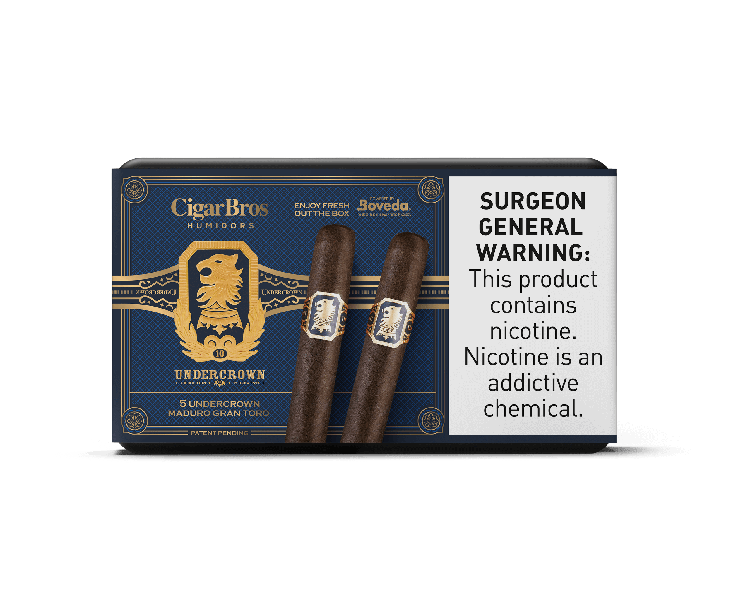 Undercrown by CigarBros featuring Maduro Gran Toro cigars in a decorative box.