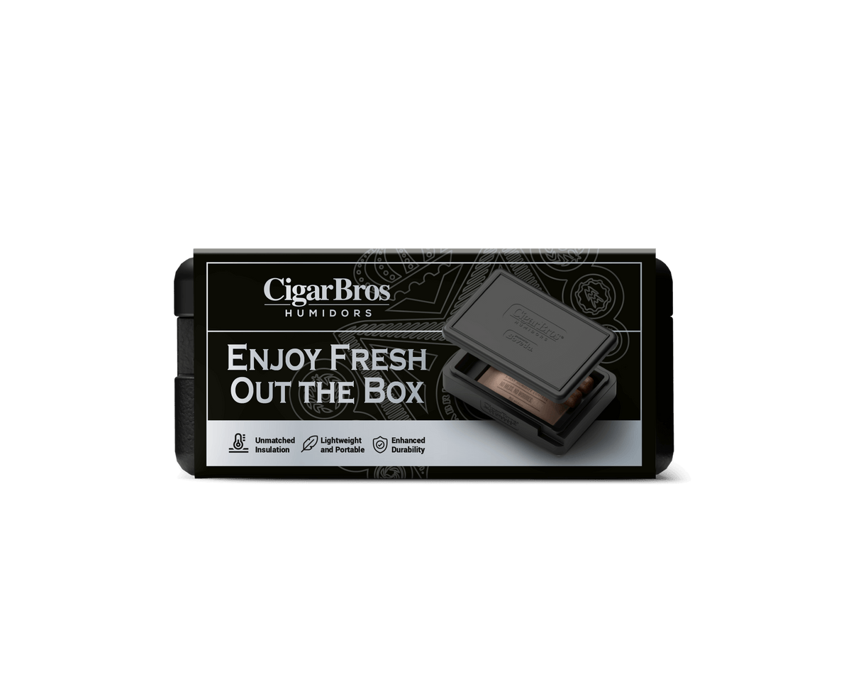CigarBros humidor box showcasing enhanced durability and materials for fresh cigar storage.