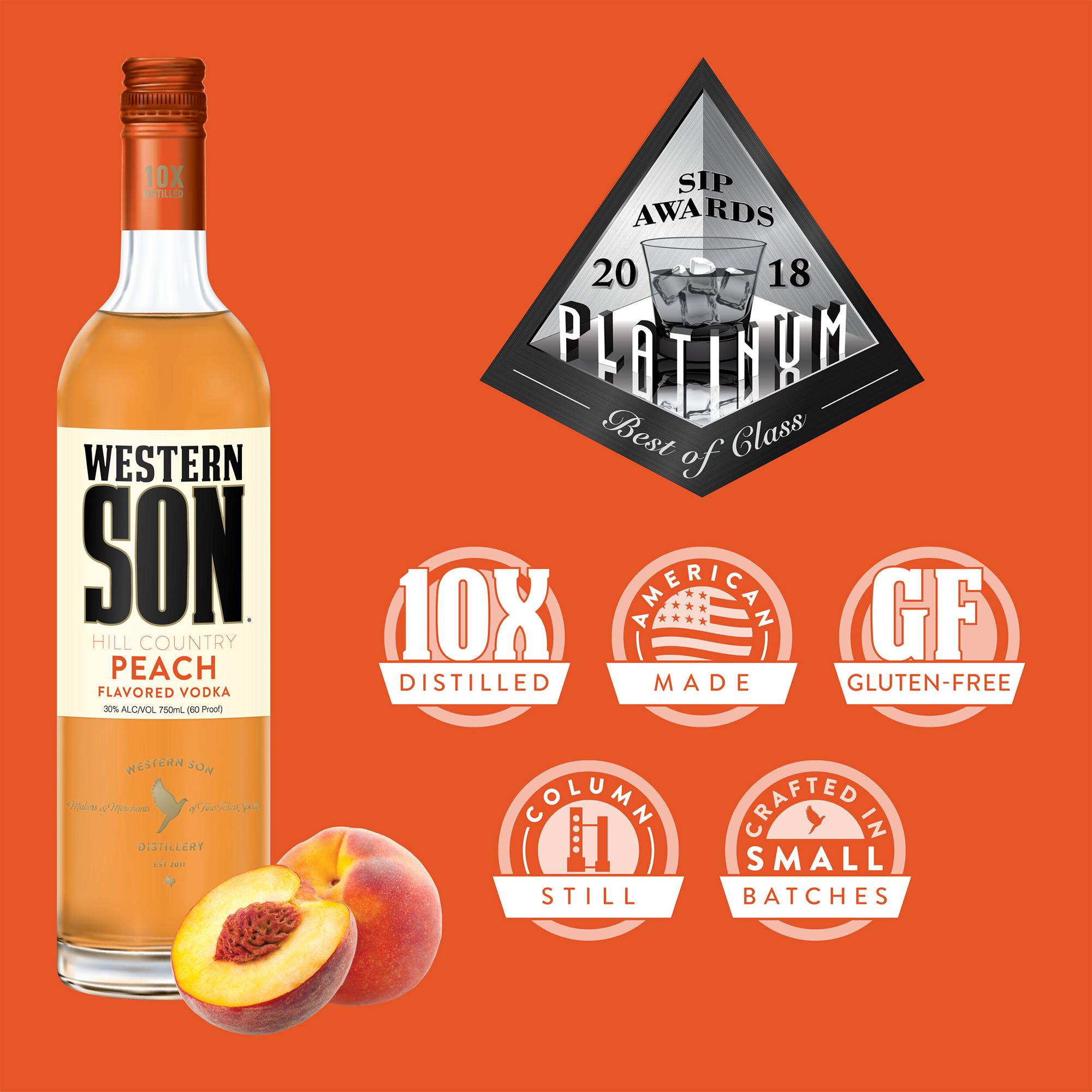 Western Son Peach Vodka 1L