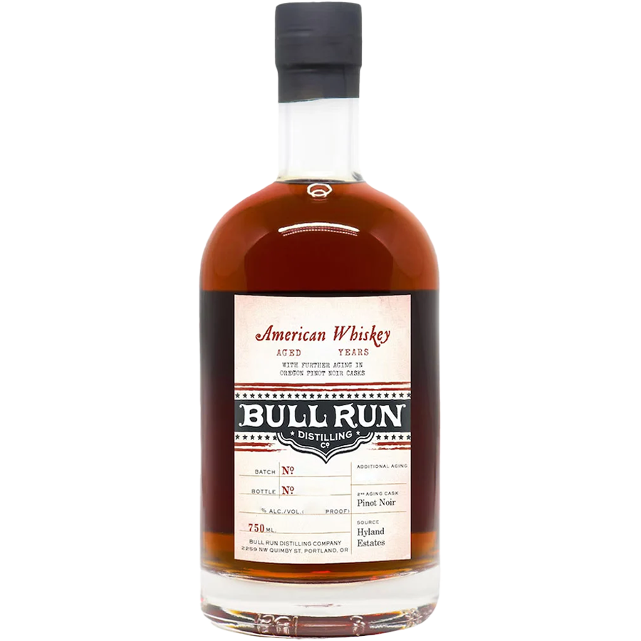 Bull Run 16 Year Pinot Noir Finish American Whiskey bottle showcasing its unique aging and flavor profile.