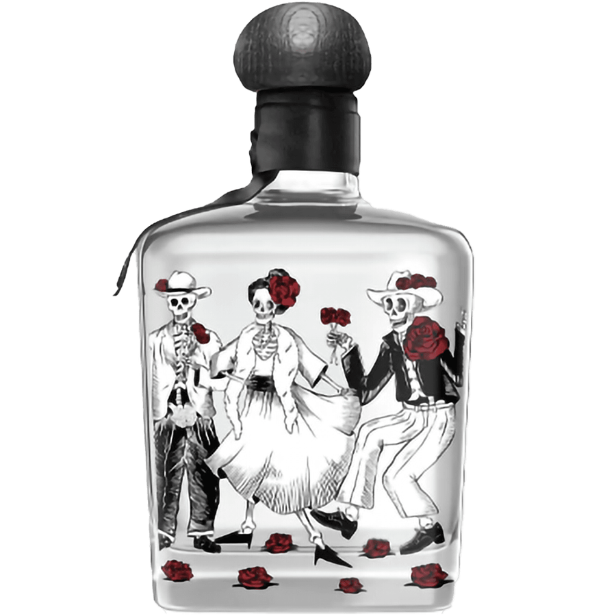 Don Julio 70 Dia De Los Muertos bottle featuring elegant skeleton design celebrating Día de los Muertos.