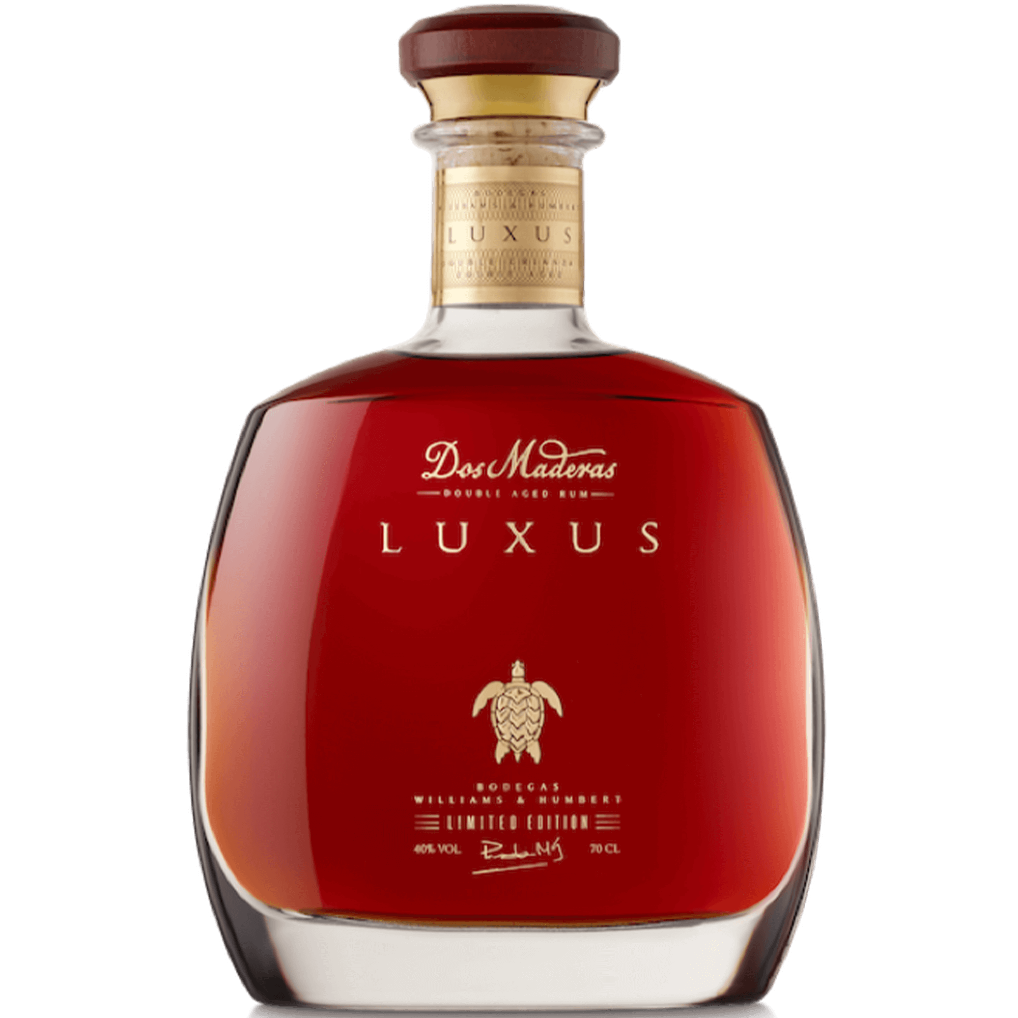 Dos Maderas Luxus Double Aged Rum 700ml bottle featuring rich color and elegant design.