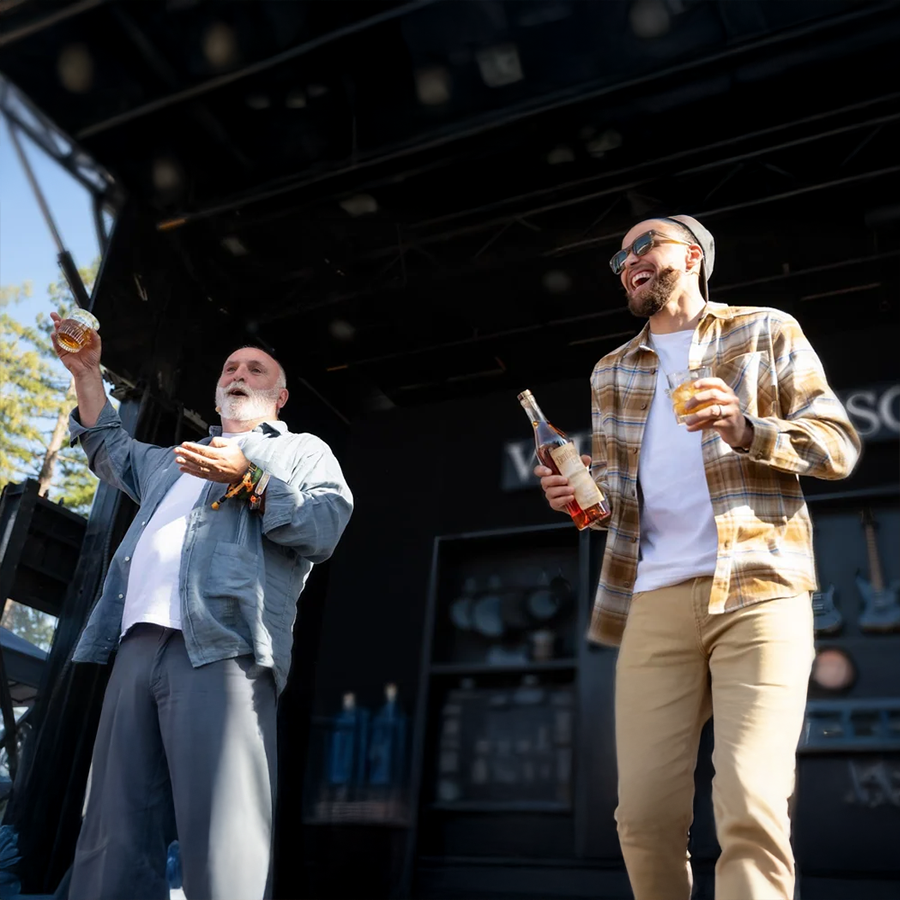Gentleman's Cut Player Exclusive José Andrés Kentucky Straight Bourbon launch event with José Andrés and Stephen Curry.