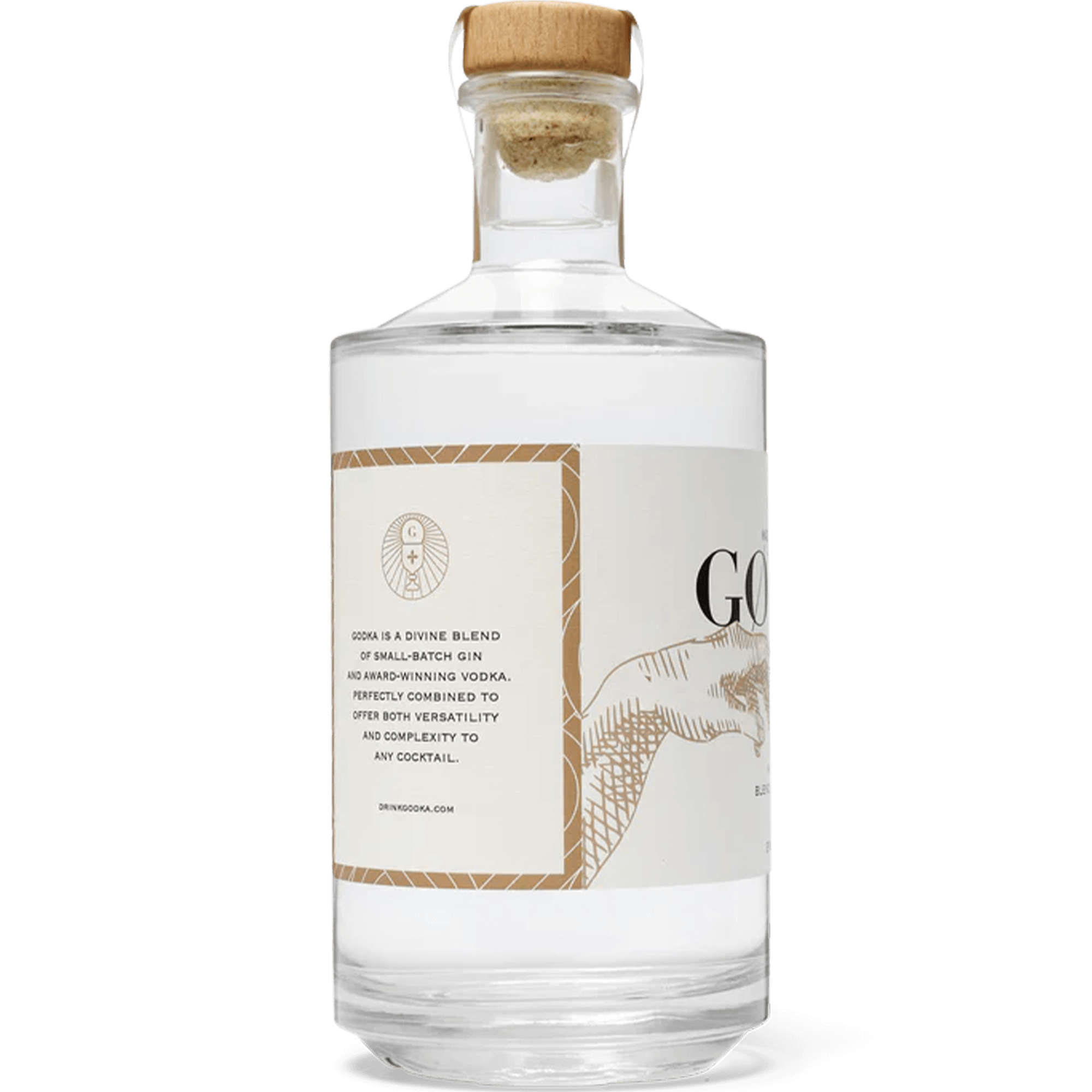 Godka blend of gin and vodka bottle showcasing unique design and high-quality ingredients for versatile cocktails.