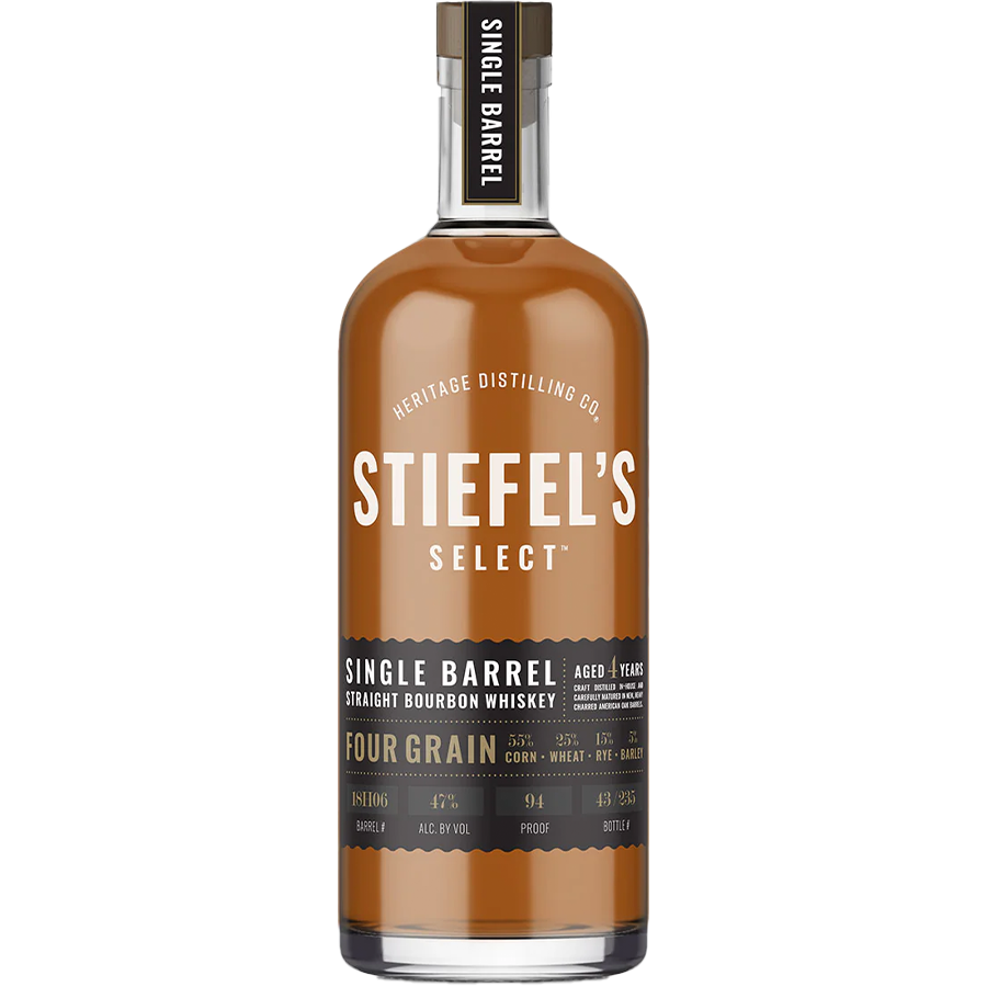 Heritage Distilling Stiefel's Single Barrel 4 Grain Bourbon
